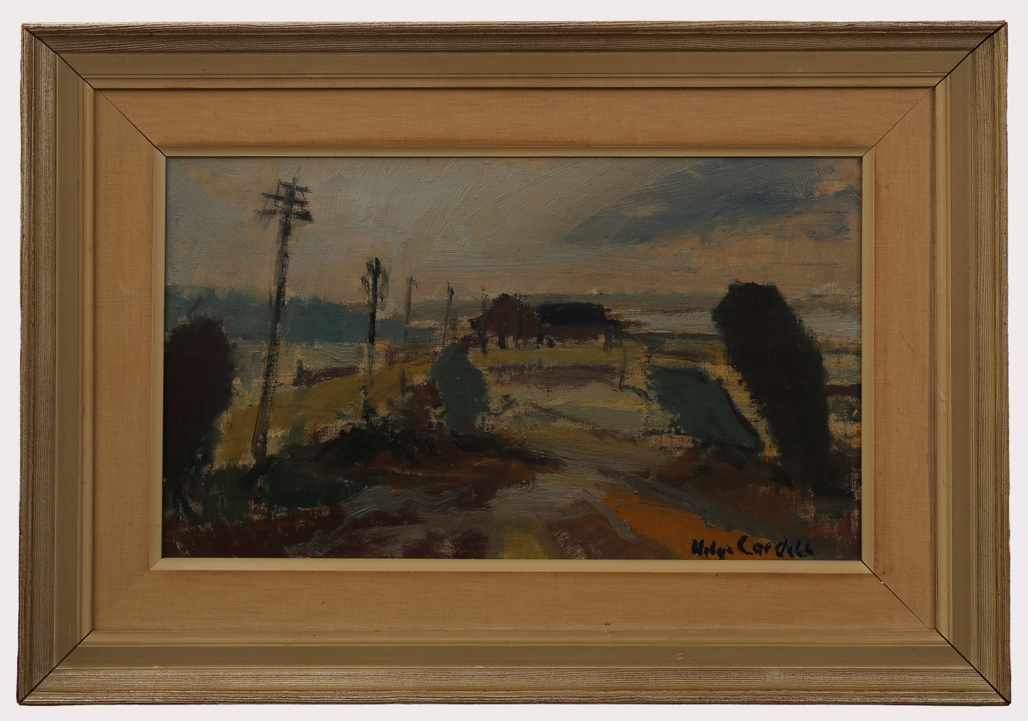 HELGE CARDELL. Olja på duk, landskap, signerad.