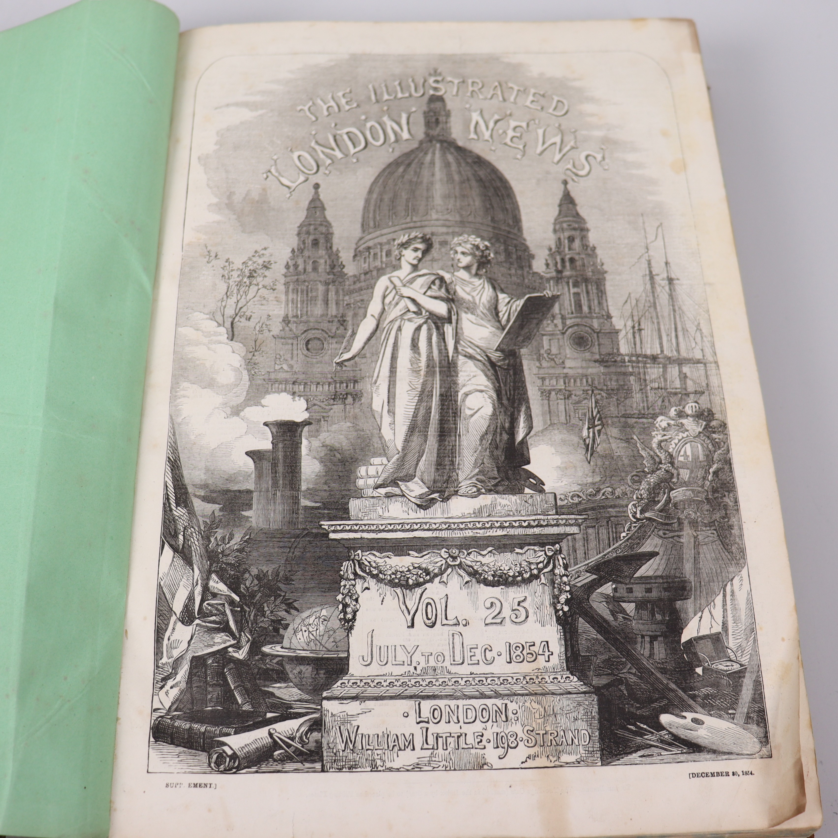 THE ILLUSTRATED LONDON NEWS, inbunden komplett årgång 1854, 2 band.