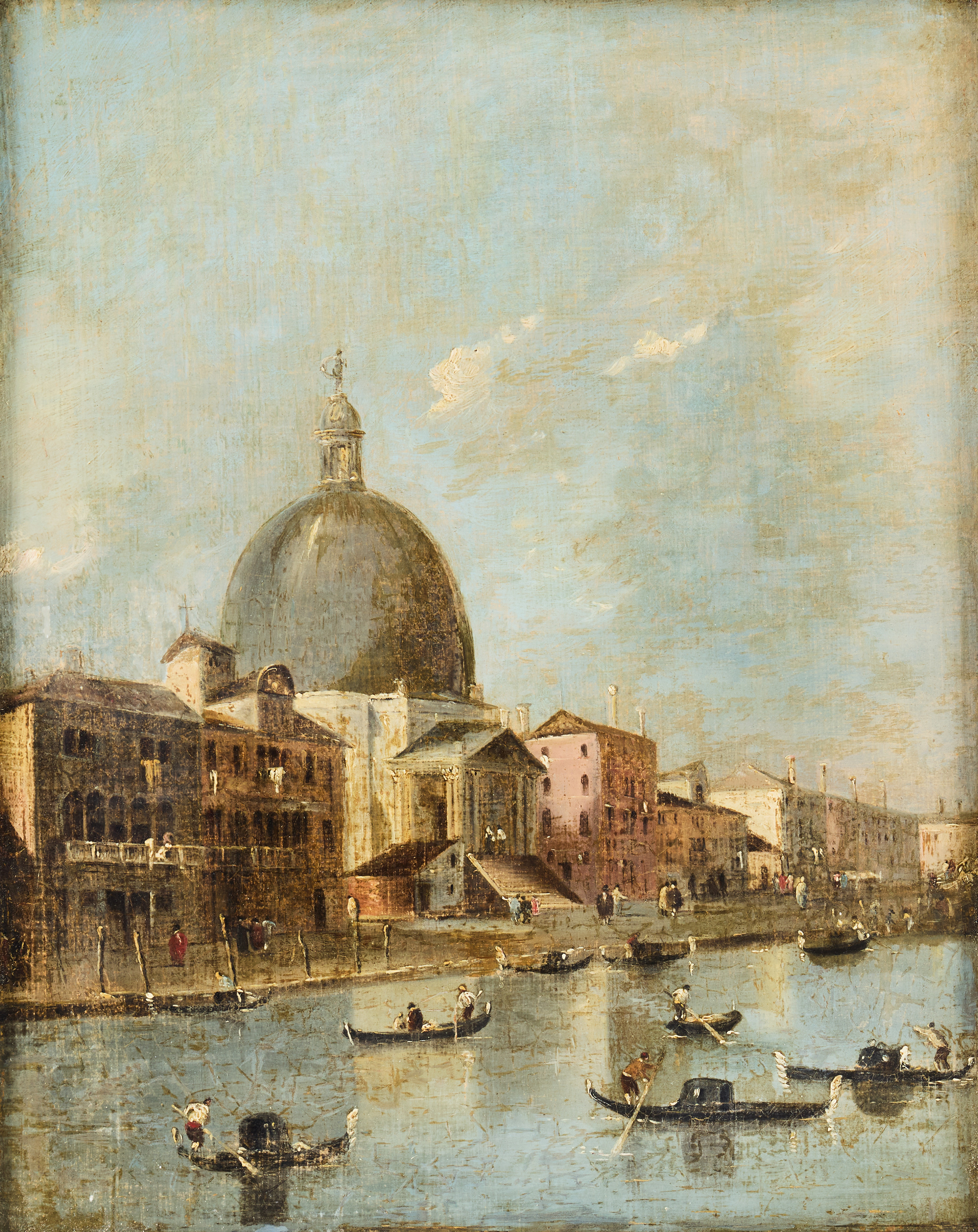 ITALIAN SCHOOL, 19TH CENTURY. After Francesco Guardi. The Grand Canal with the church of San Simeone Piccolo, Venice.