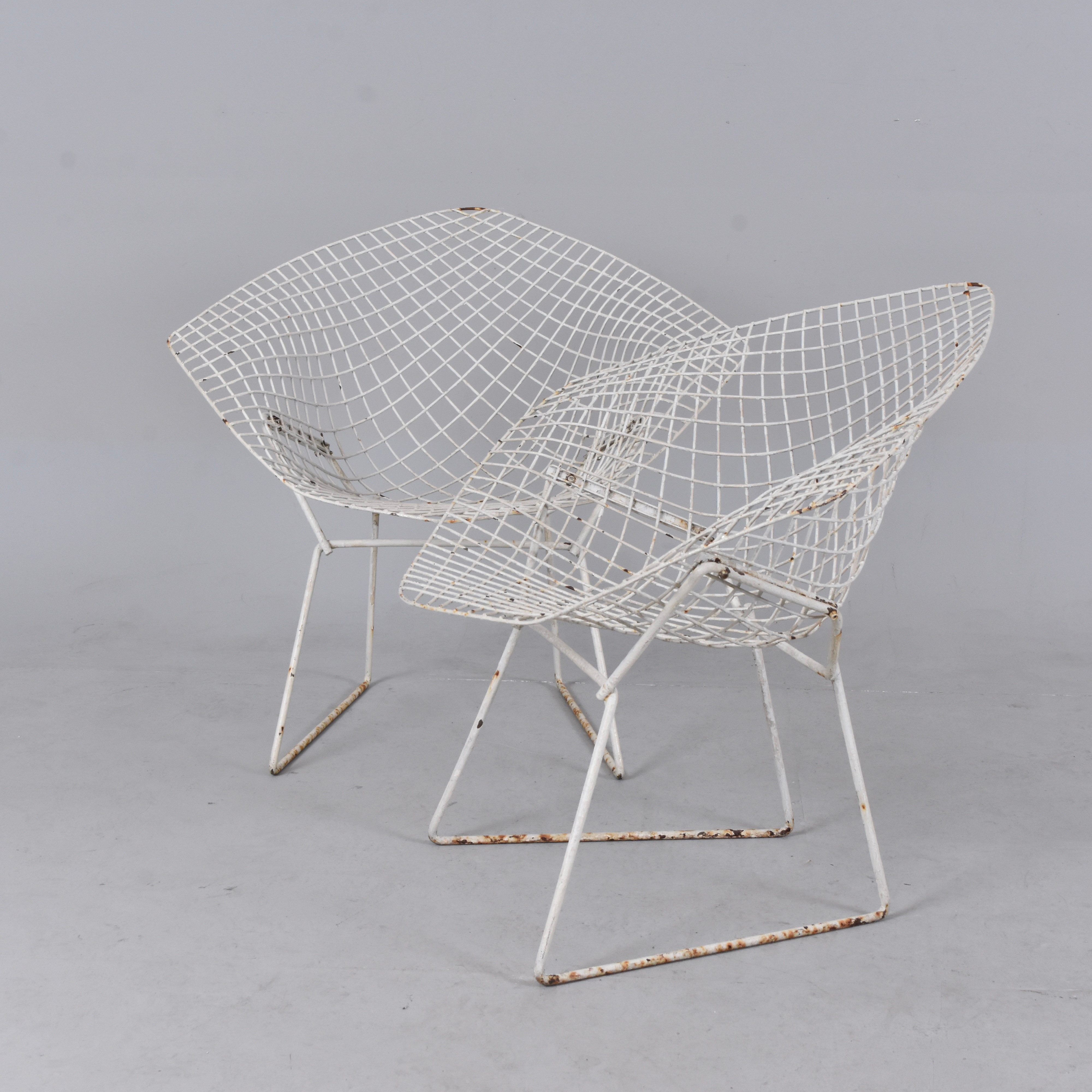 FÅTÖLJER, 2 st "Diamond Chair", Harry Bertoia, design 1952. Knoll International, licenstillverkade av NK.