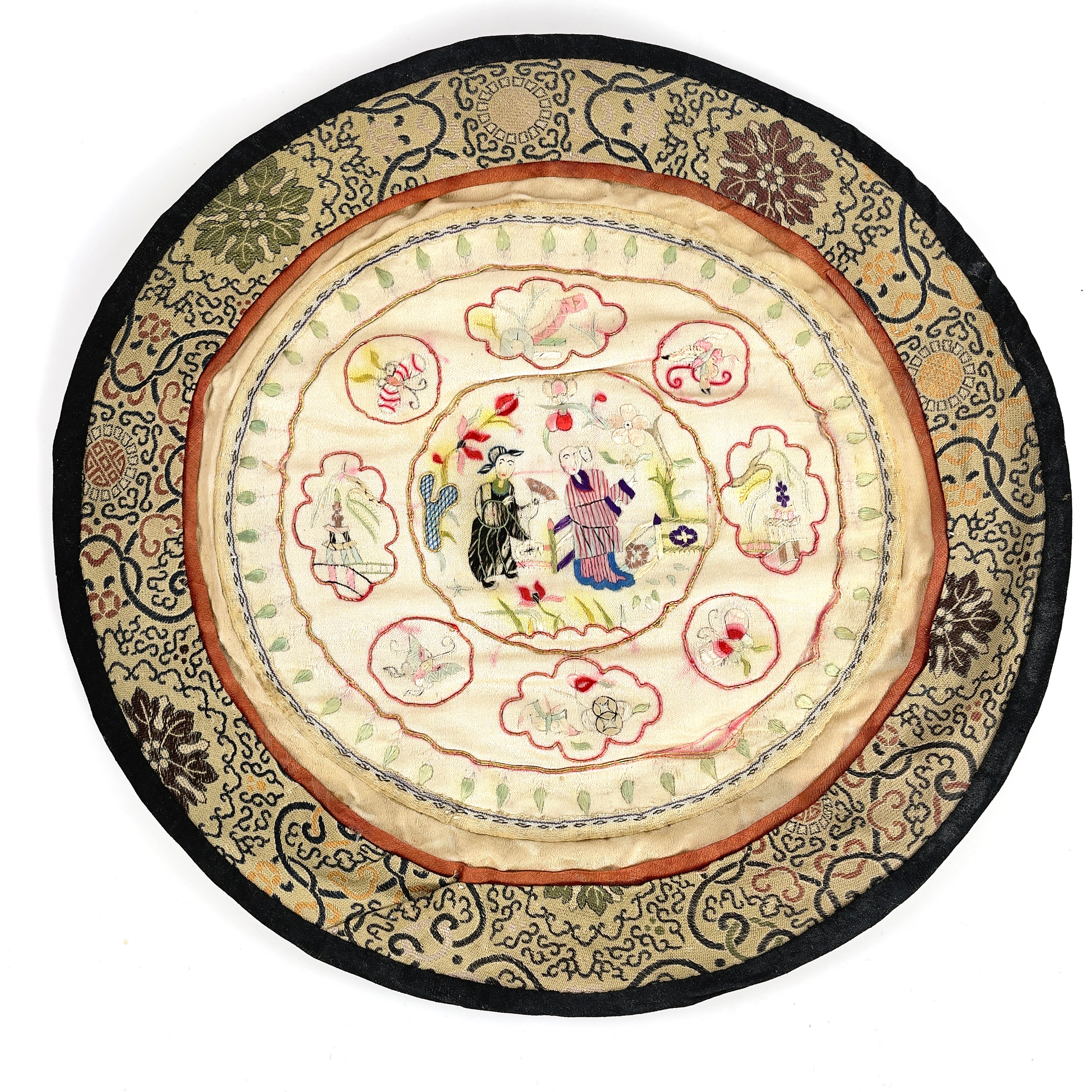 BRODERI. Kina, troligen tidigt 1900-tal.