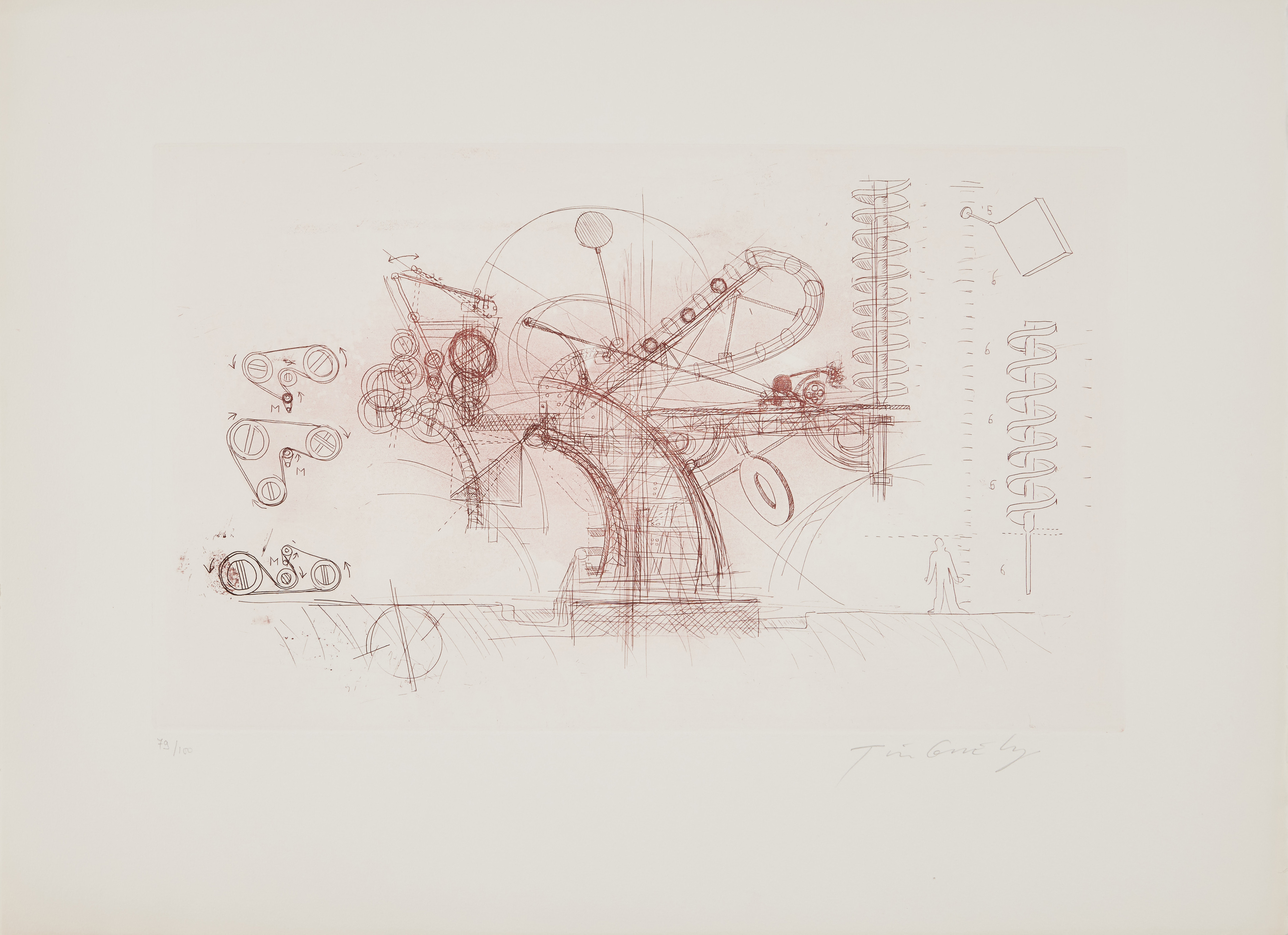 JEAN TINGUELY (1925-1991). "Chaos I", färgetsning.