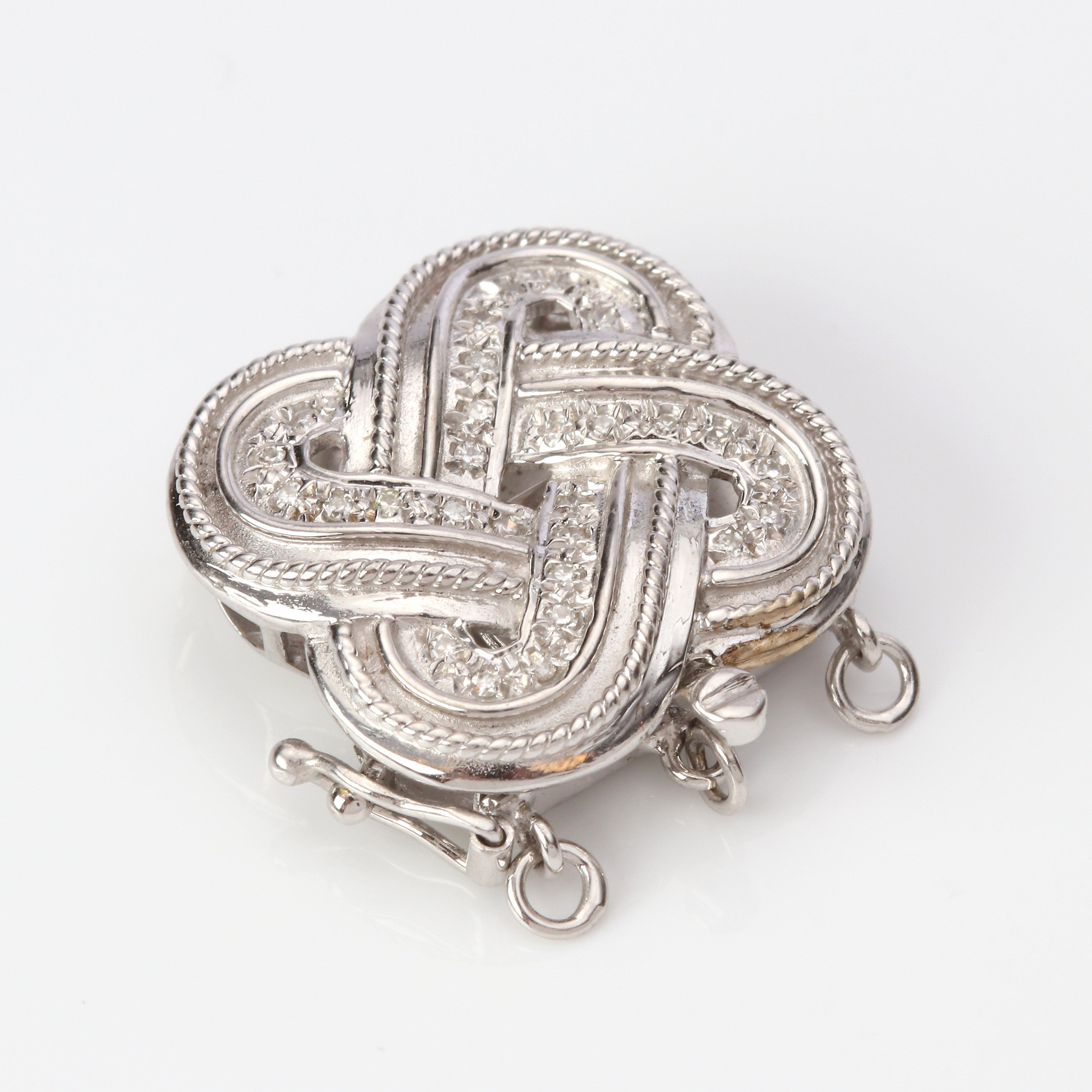 COLLIERLÅS. 18k vitguld med 8/8-slipade diamanter, totalvikt ca 7,8 gram.