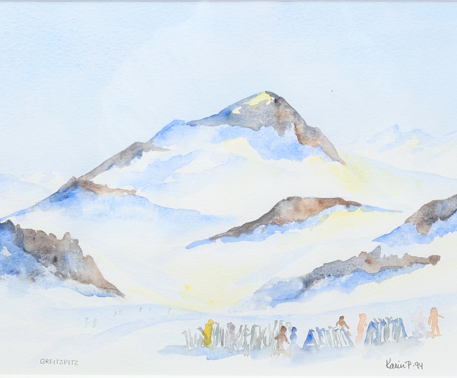 AKVARELLMÅLNINGAR. Oidentifierade konstnärer, signerade, Karin P, G Carlberg.