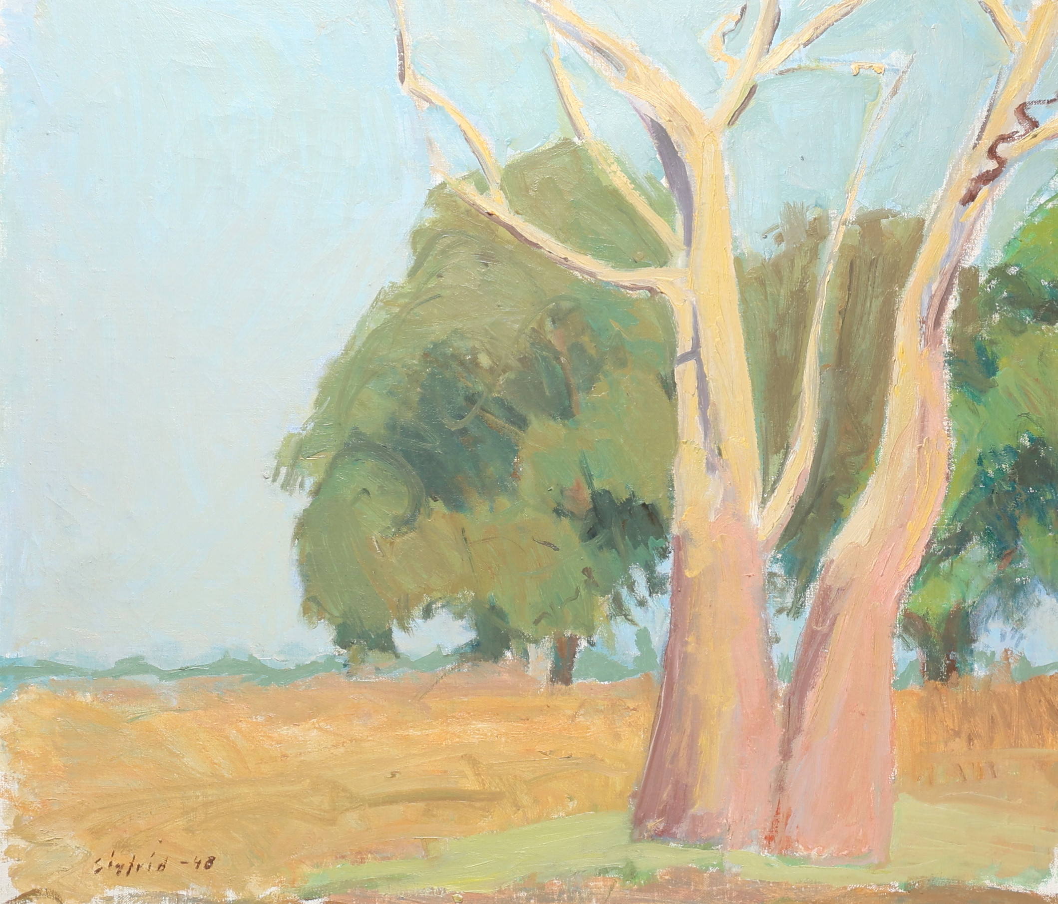 SIGFRID SÖDERGREN. Olja på duk, naturlandskap, signerad, daterad 48.