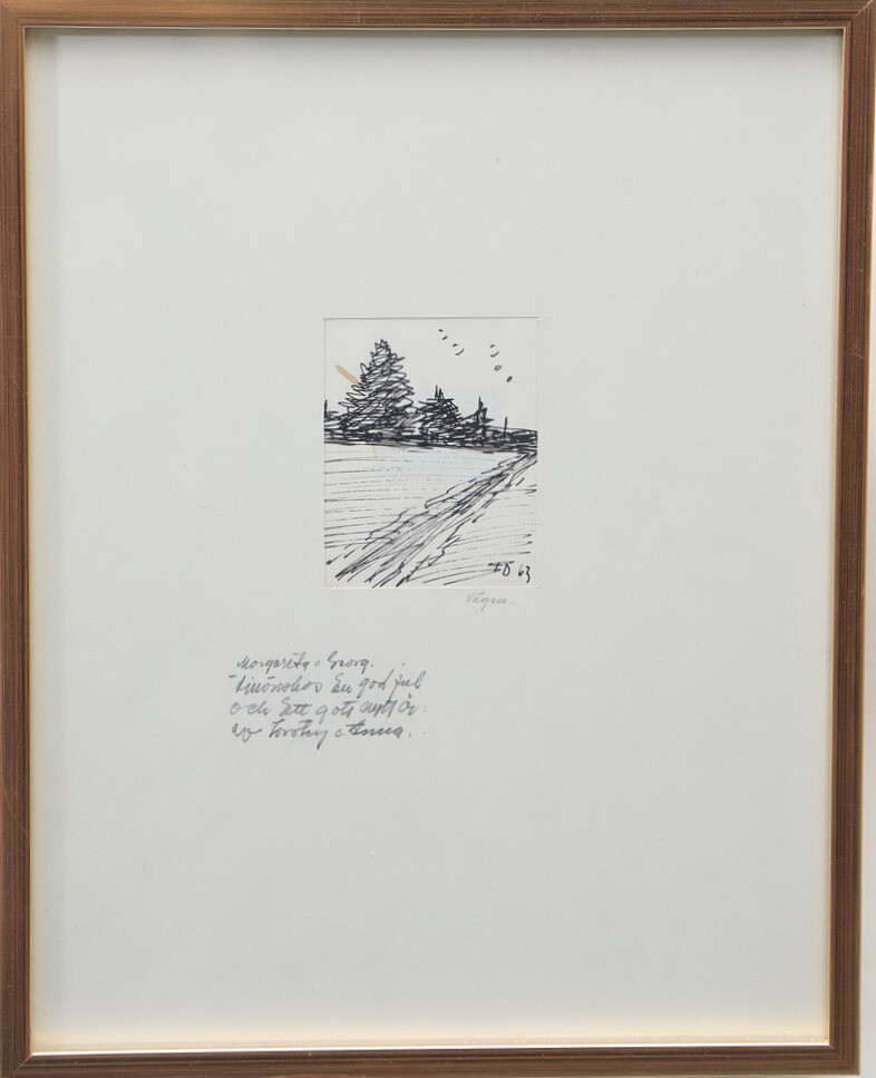 TORSTEN DAHL. "vägen" tuschteckning, monogramsignerad och daterad 63.