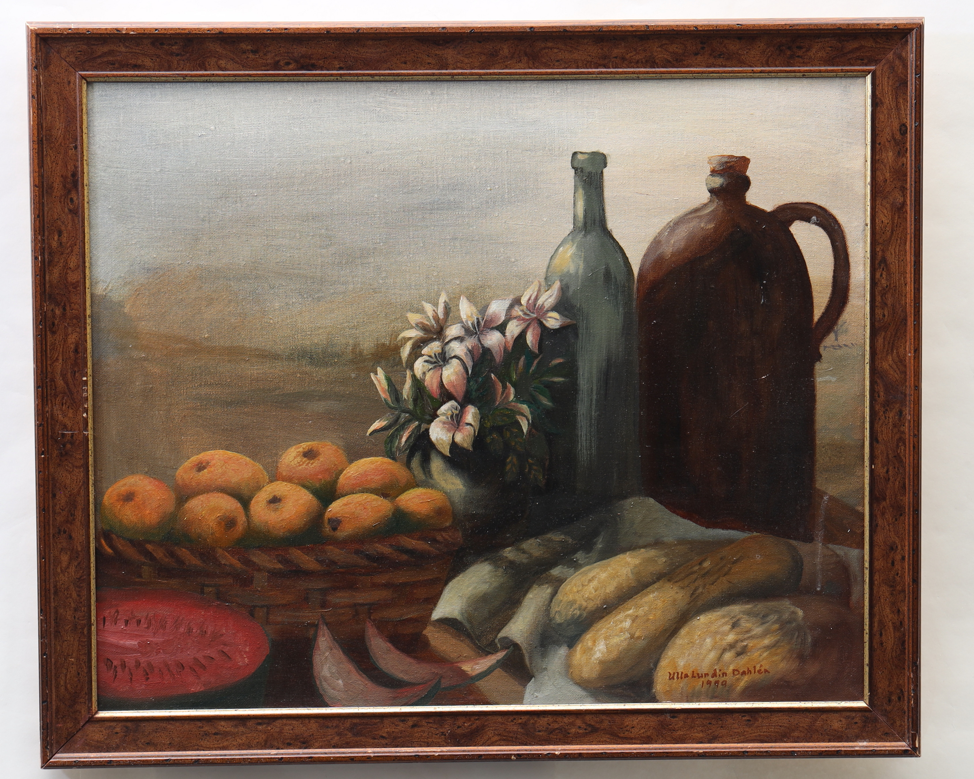 ULLA LUNDIN DAHLÉN. Stilleben med frukter, signerad och daterad 1999.