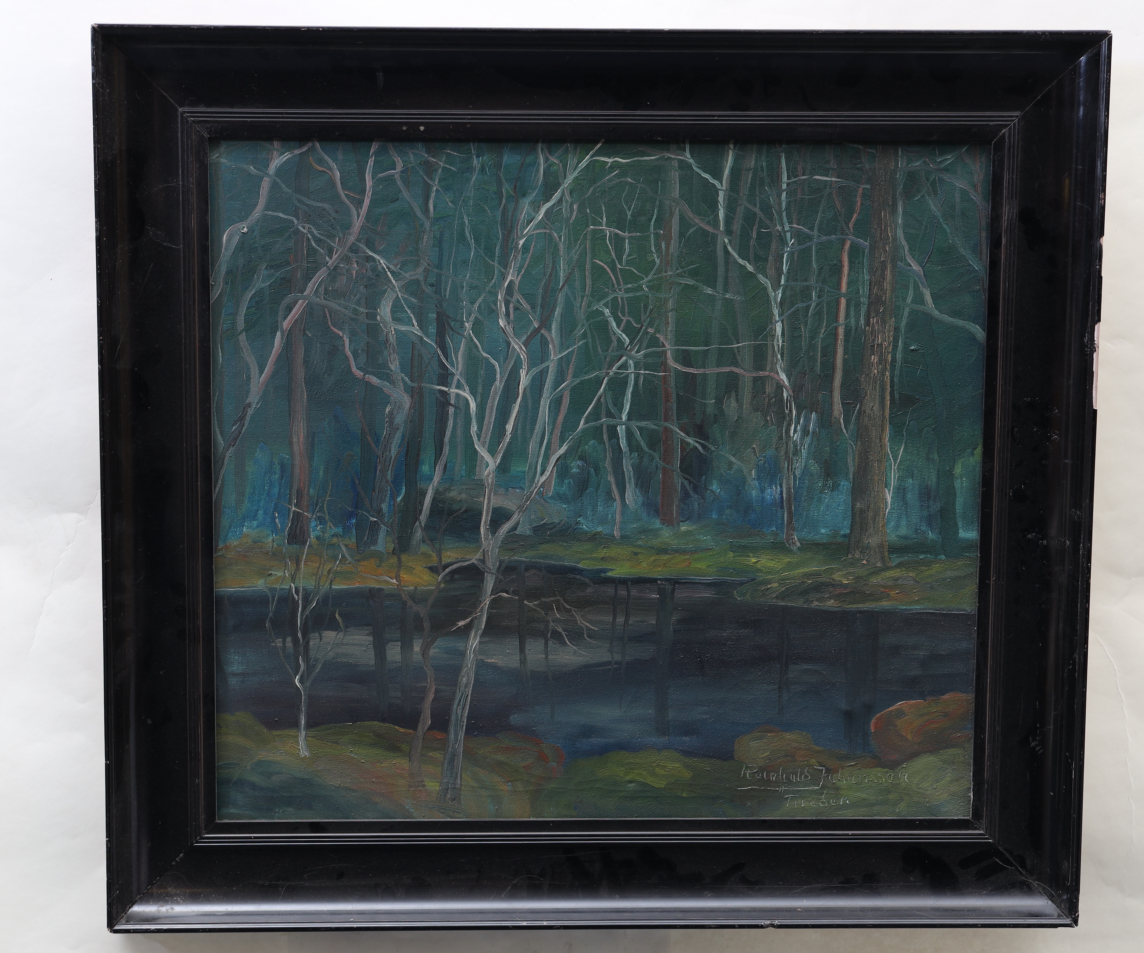 REINHOLD JOHANSSON. Motiv från Tiveden, olja på duk, signerad.