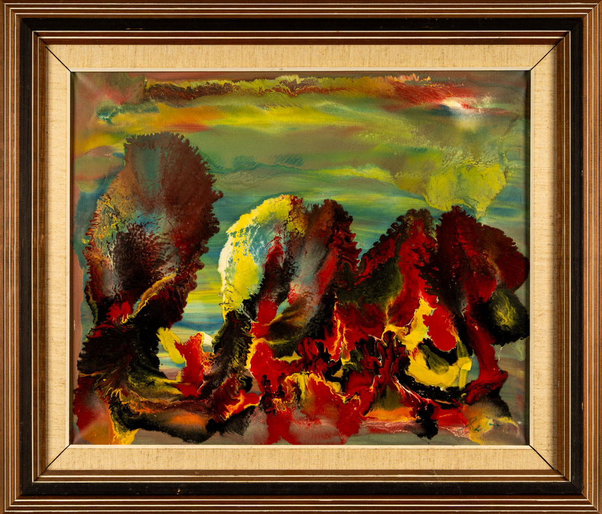 GUSTAV SELTON. Olja på duk, Abstrakt motiv, Signerad.