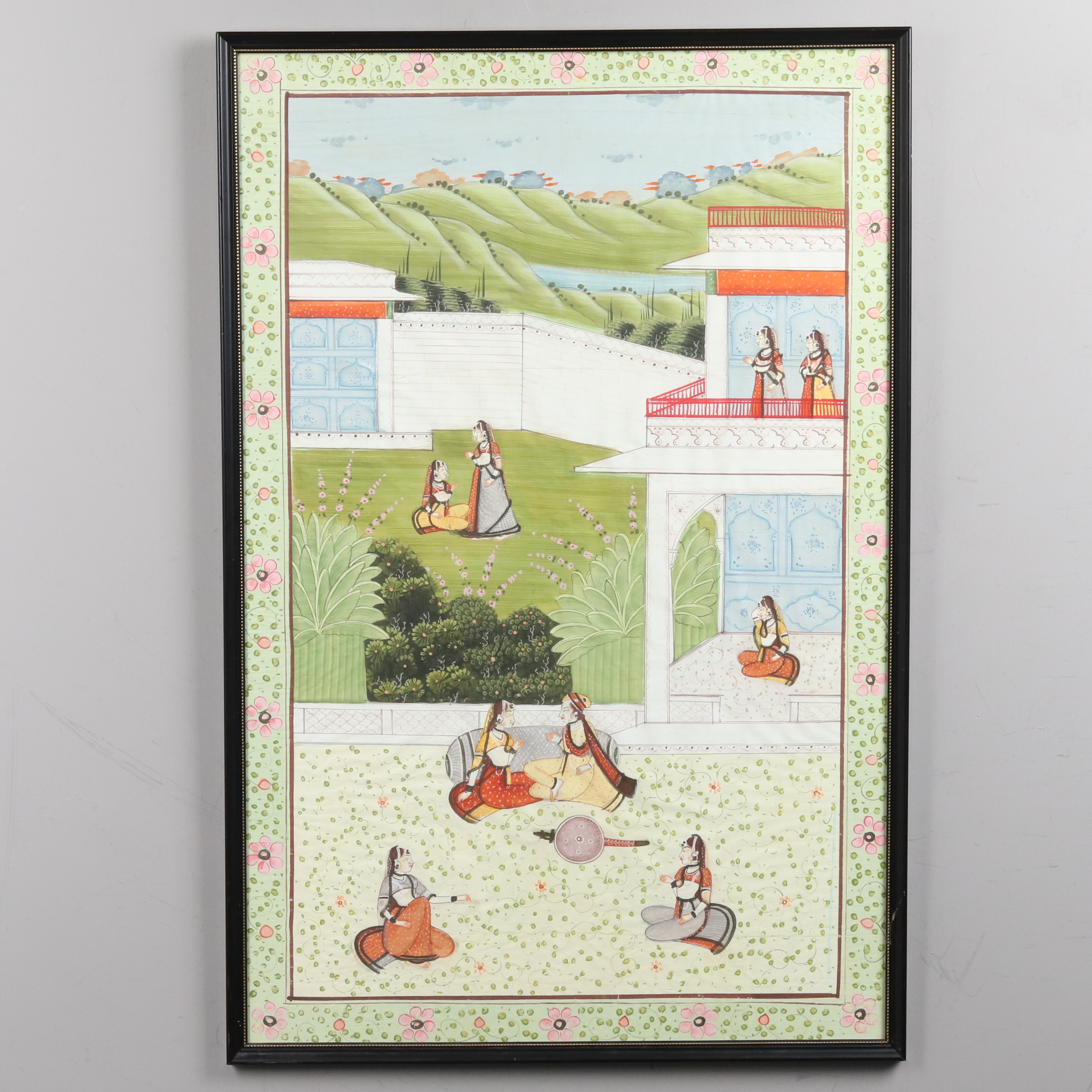 GOUACHE PÅ PAPPER, " Mogul painting", Indien.