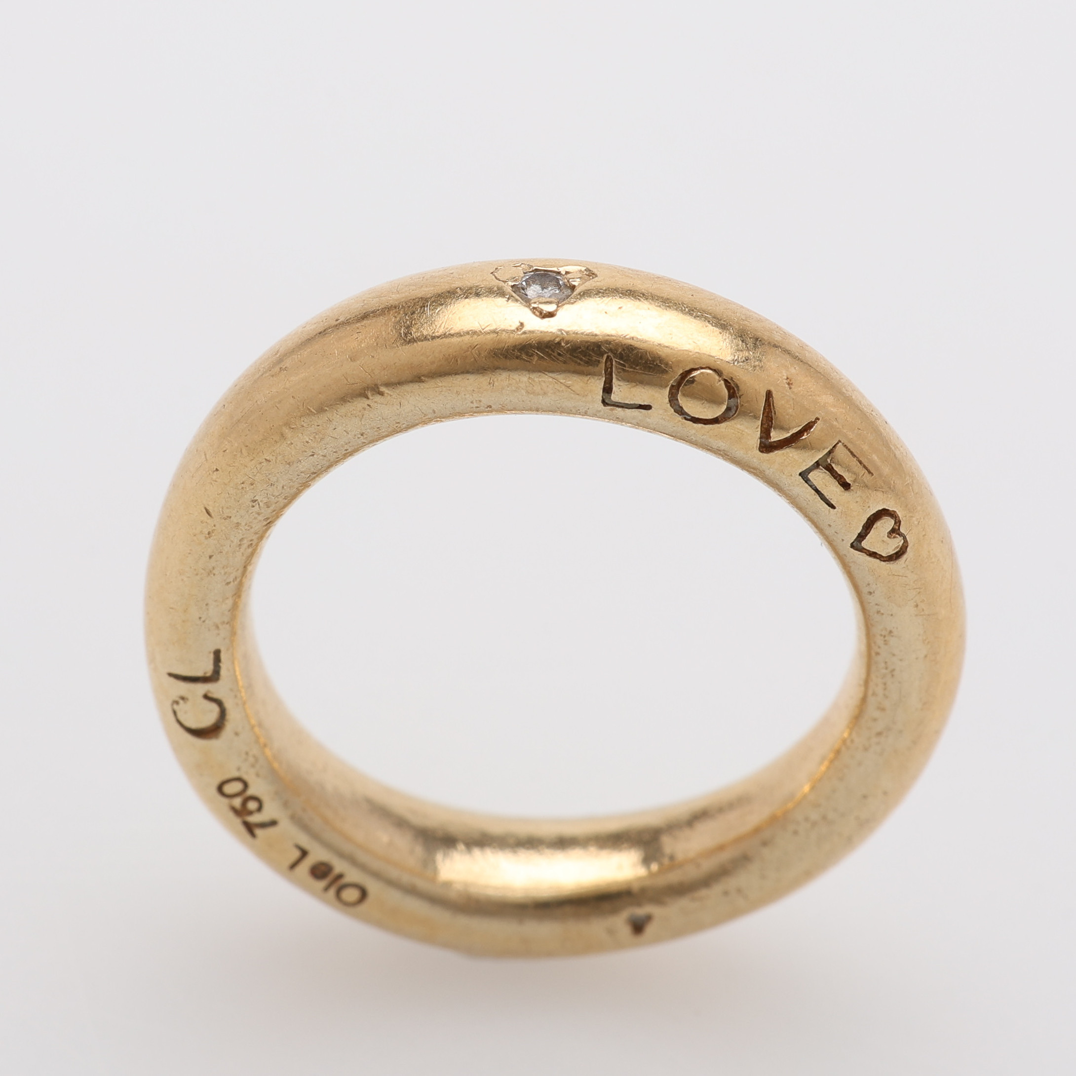 OLE LYNGGAARD RING 18K M 1 BRILJANT, KOLLEKTION LOVE RINGS.
