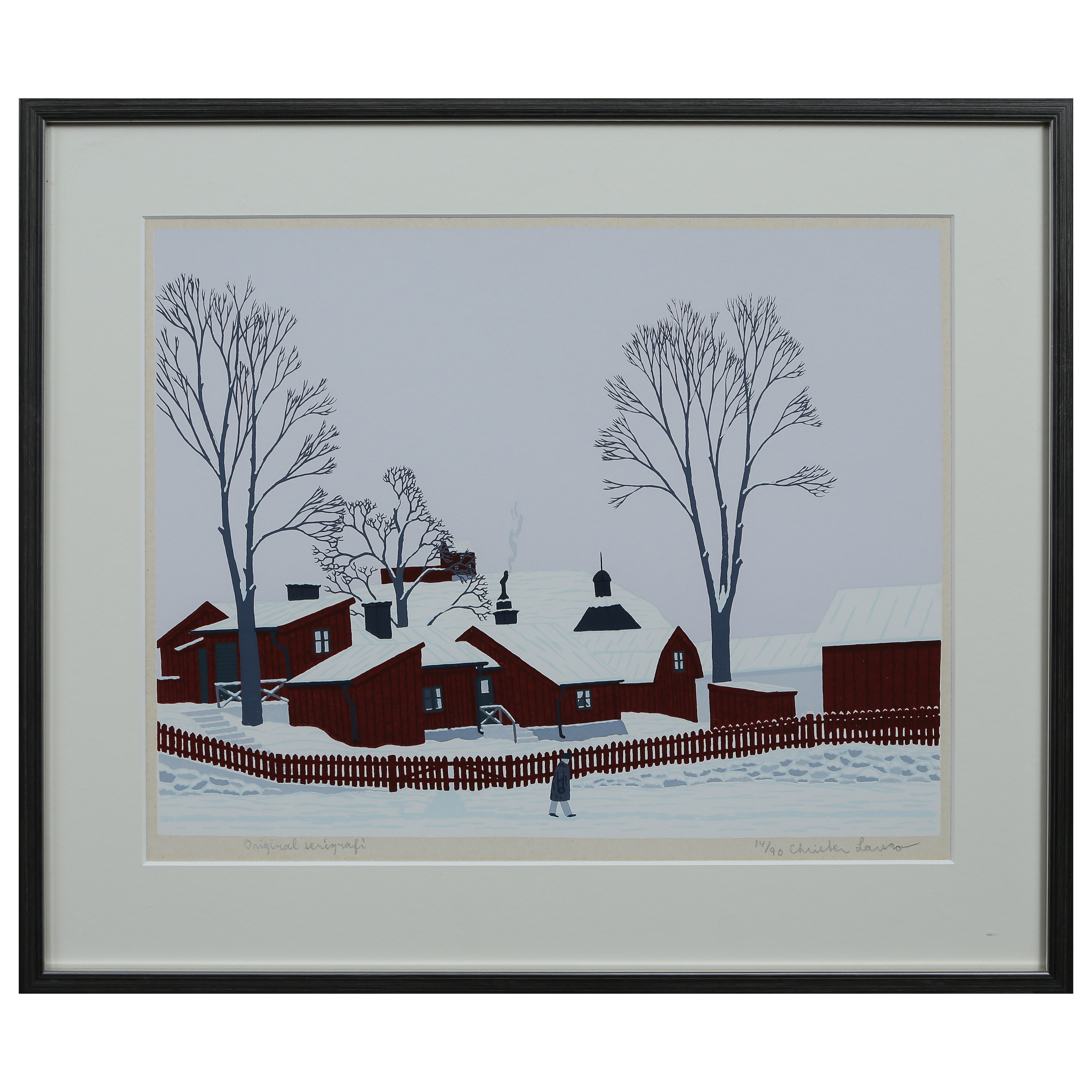 CHRISTER LARSSON, FÄRGLITOGRAFI 14/90, SIGNERAD.