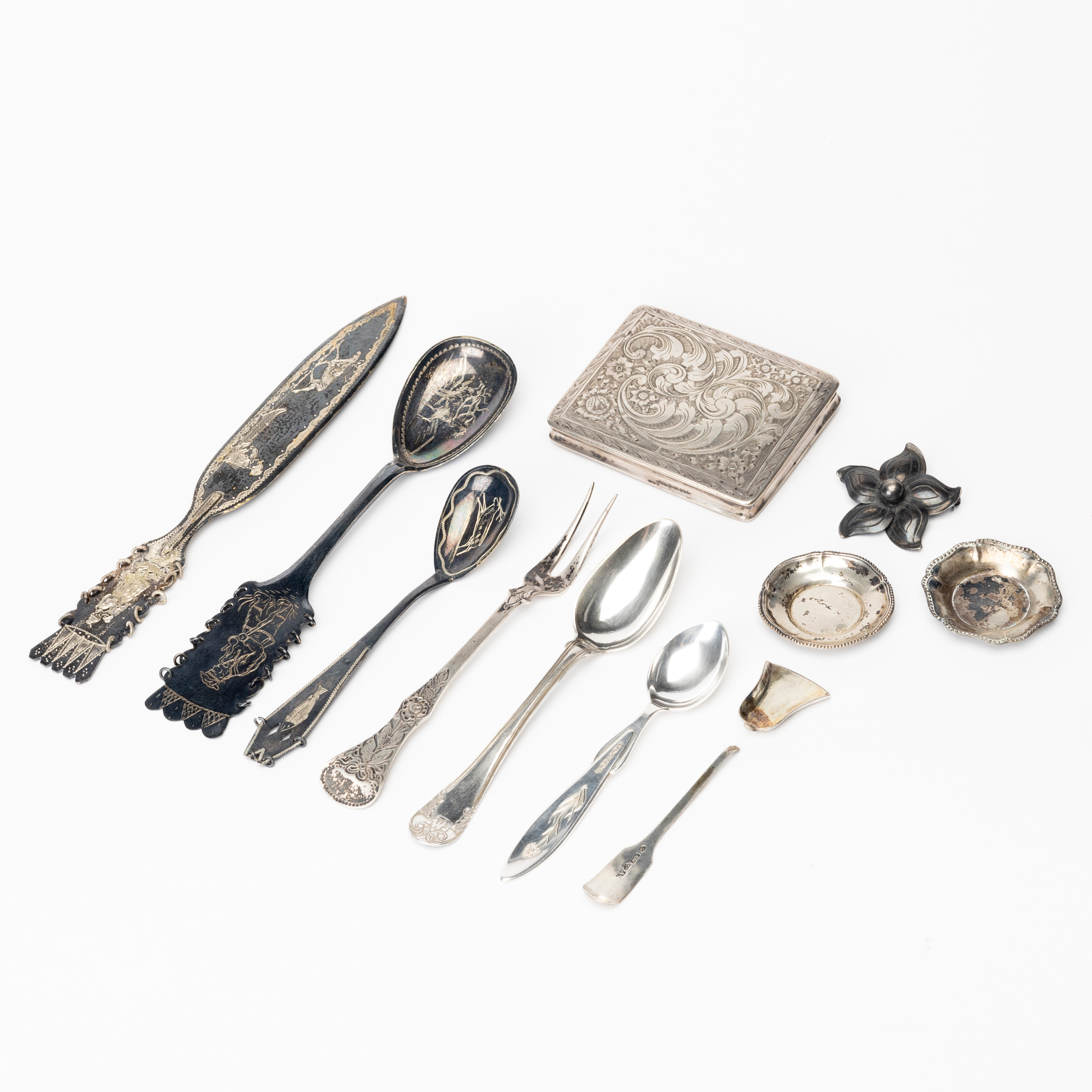 DIVERSE SILVER, 11 delar, olika mästare bla Florens, Italien.