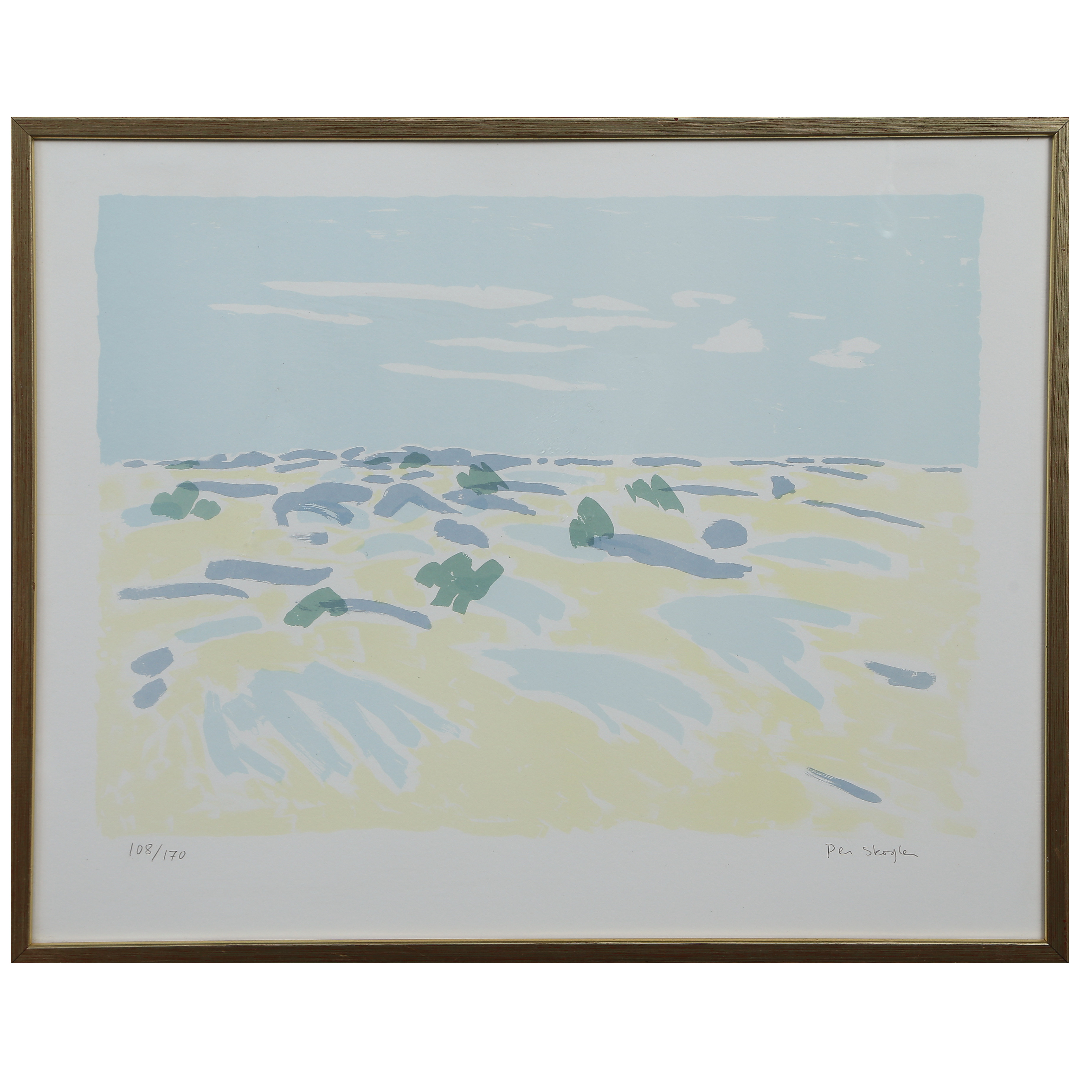 PER SKOGLER, FÄRGLITOGRAFI 108/170, SIGNERAD, INGLASAD.