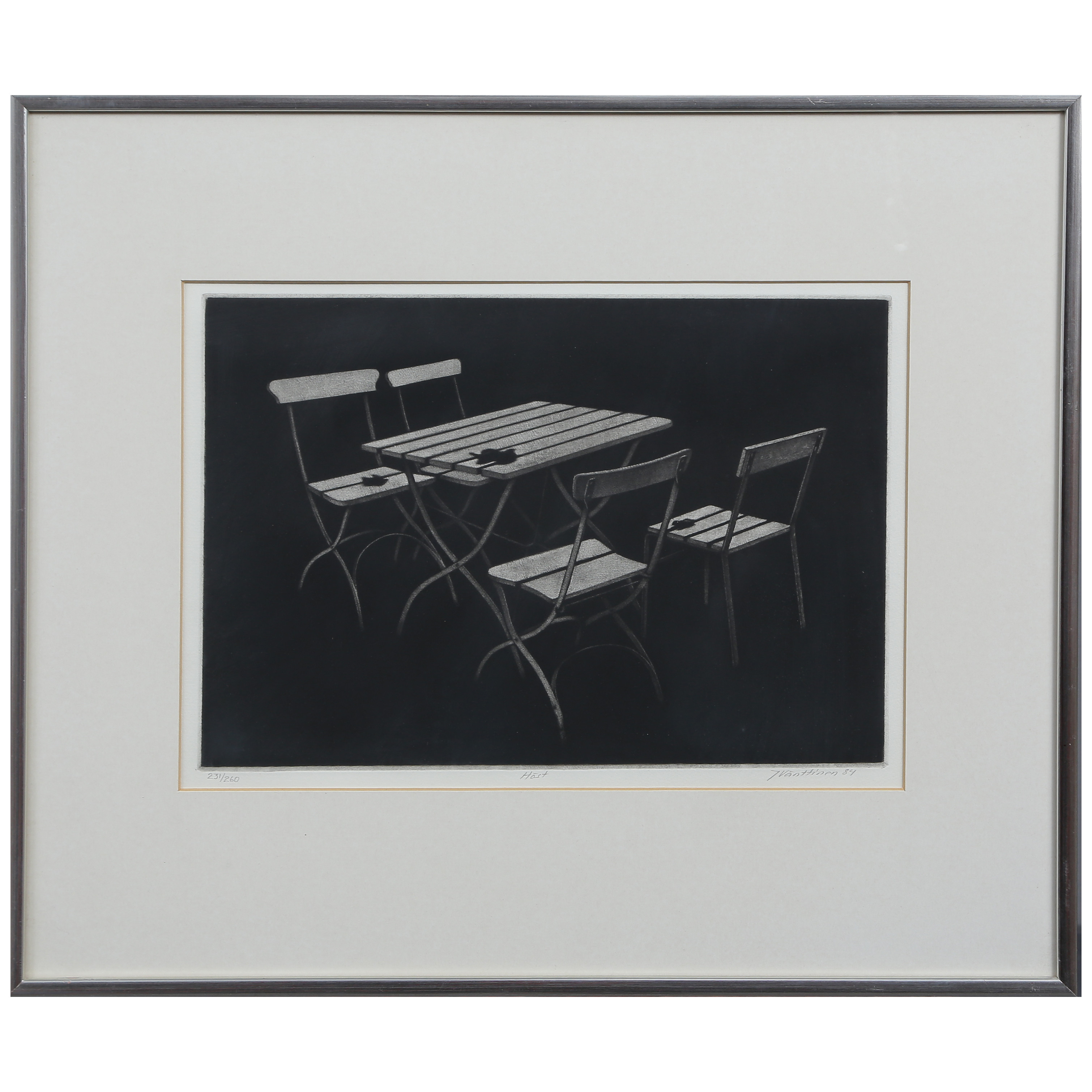 JUKKA VÄNTTINEN. "HÖST" KONSTGRAFIK (MEZZOTINT) 231/260, SIGNERAD, DATERAD 1984.