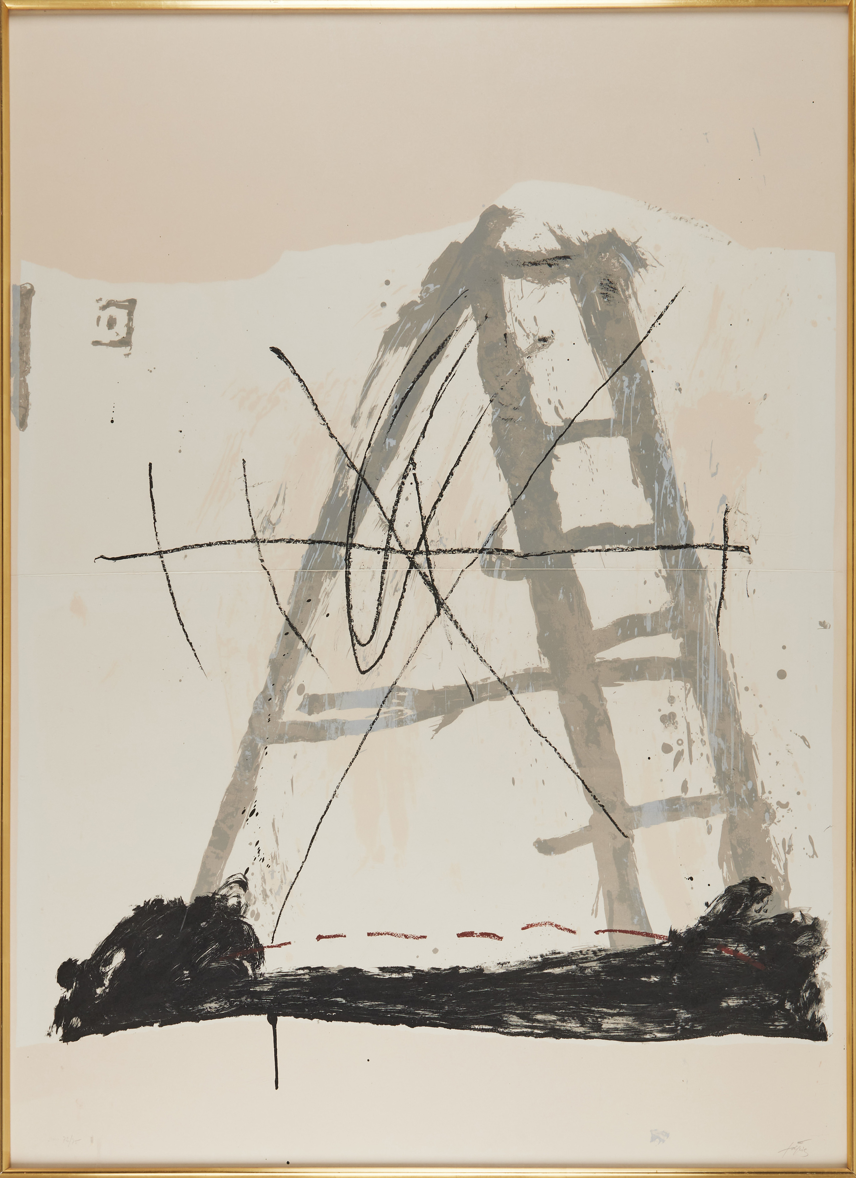 ANTONI TÀPIES (1932-2012):. "L'Echelle", färglitografi, 1969.