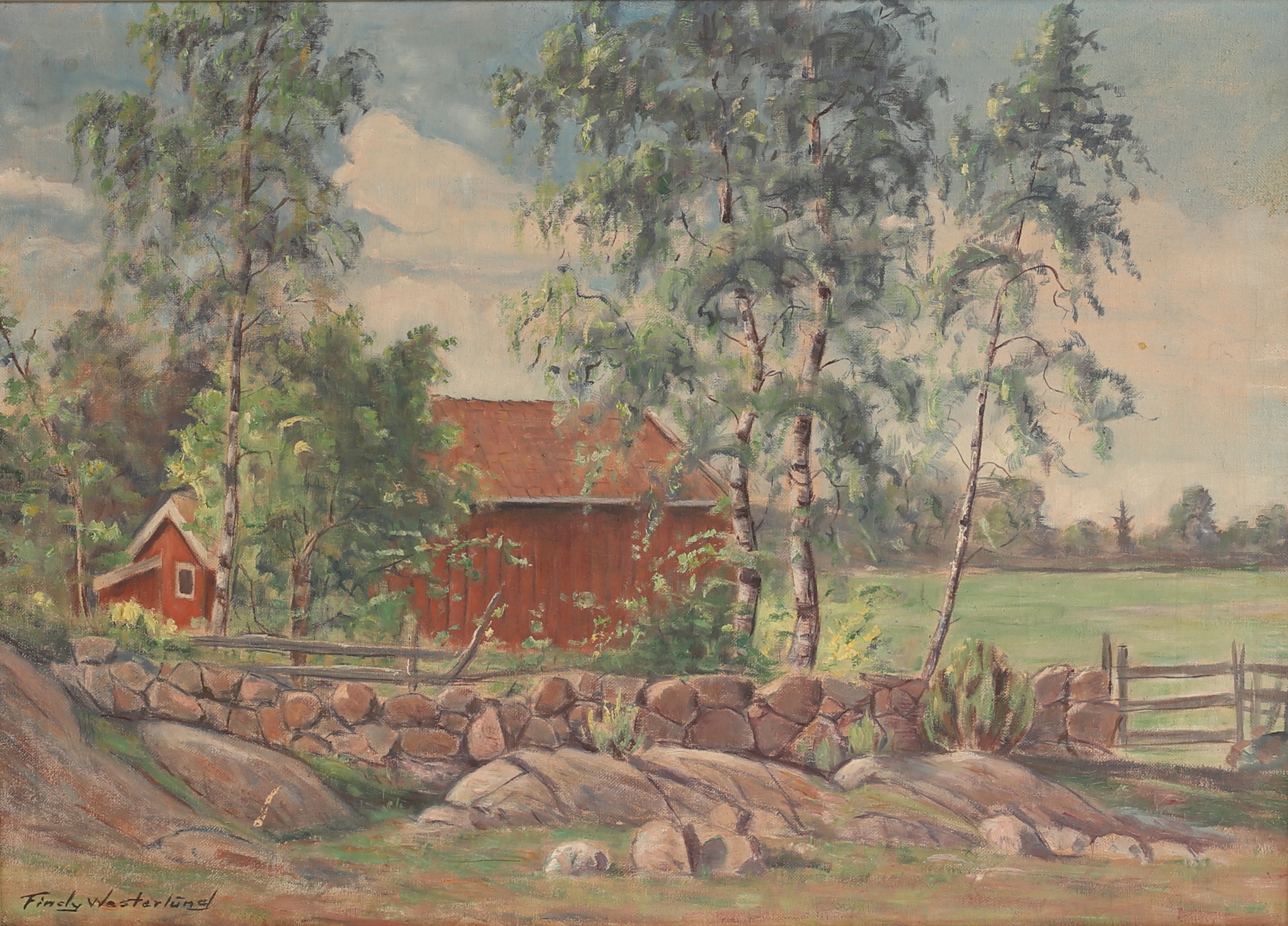 OIDENTIFIERAD KONSTNÄR, olja på duk, signerad Westerlund.