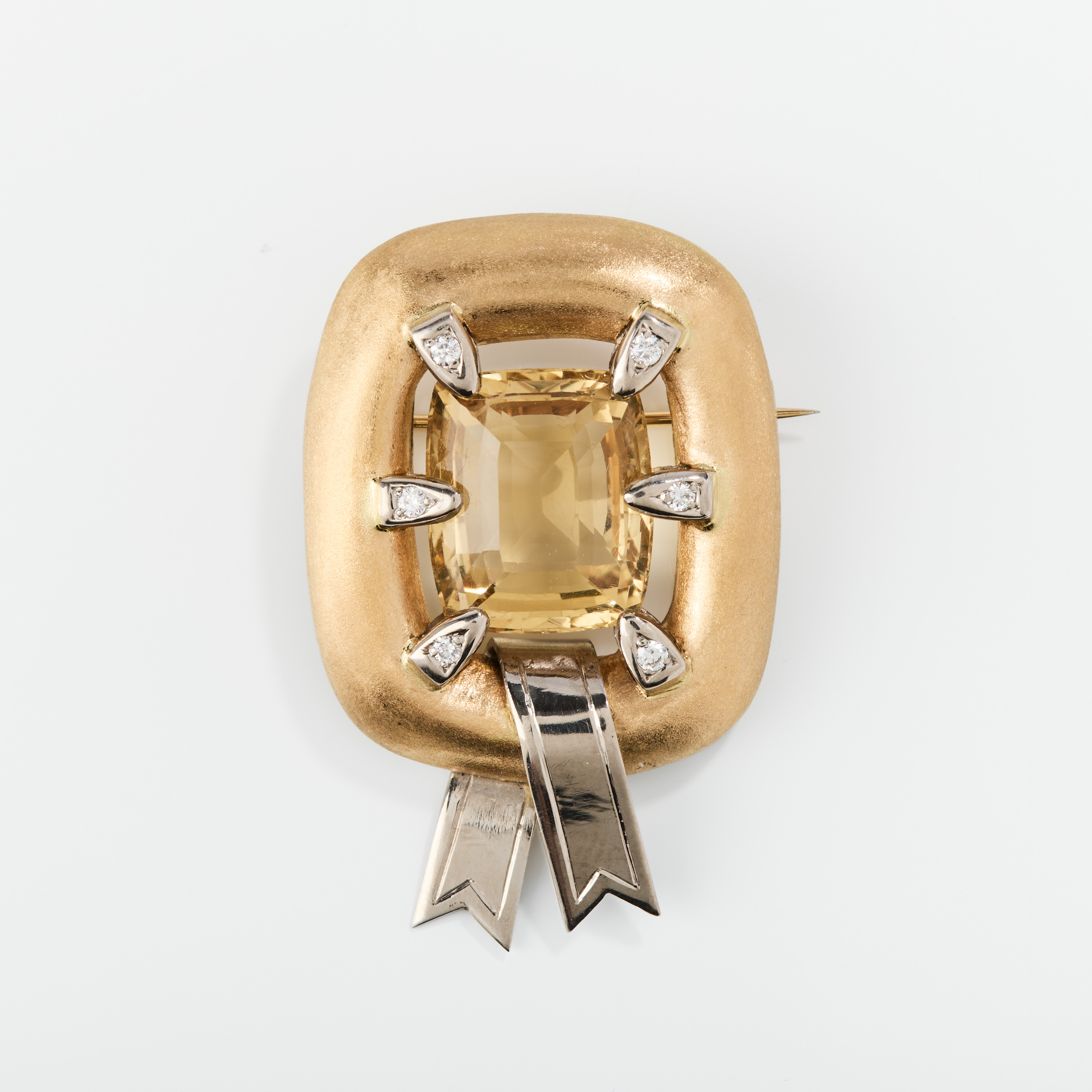 BROSCH, 18K tvåfärgat guld med en citrin och diamanter, Gunilla Lantz, Stockholm 2005.