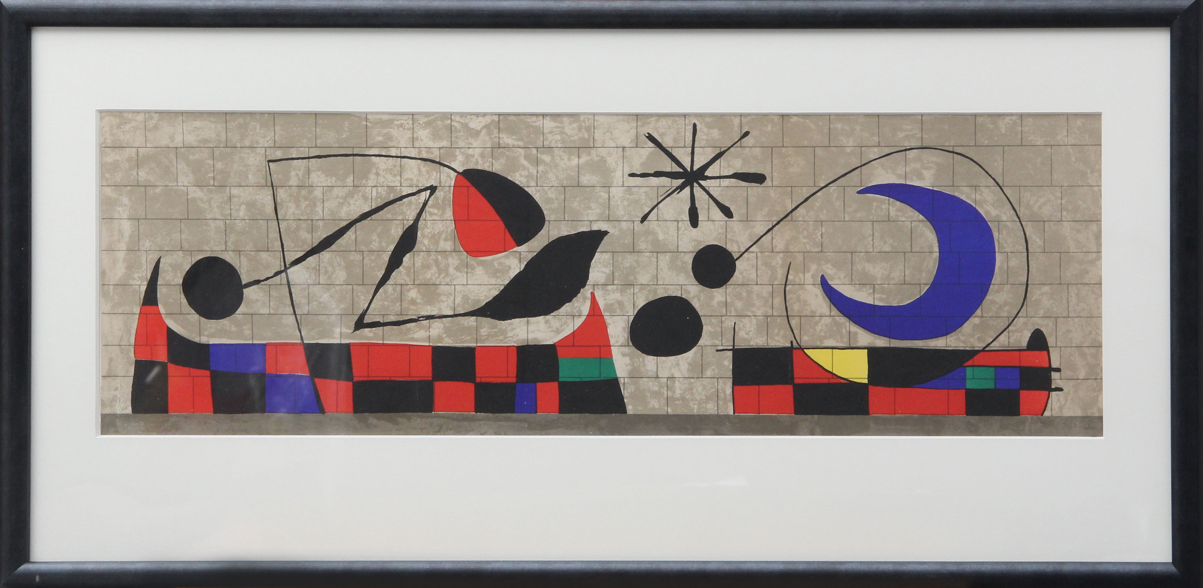 JOAN MIRÓ. GRAFISKT BLAD, ur "Derriere Le Miroir" osignerat.