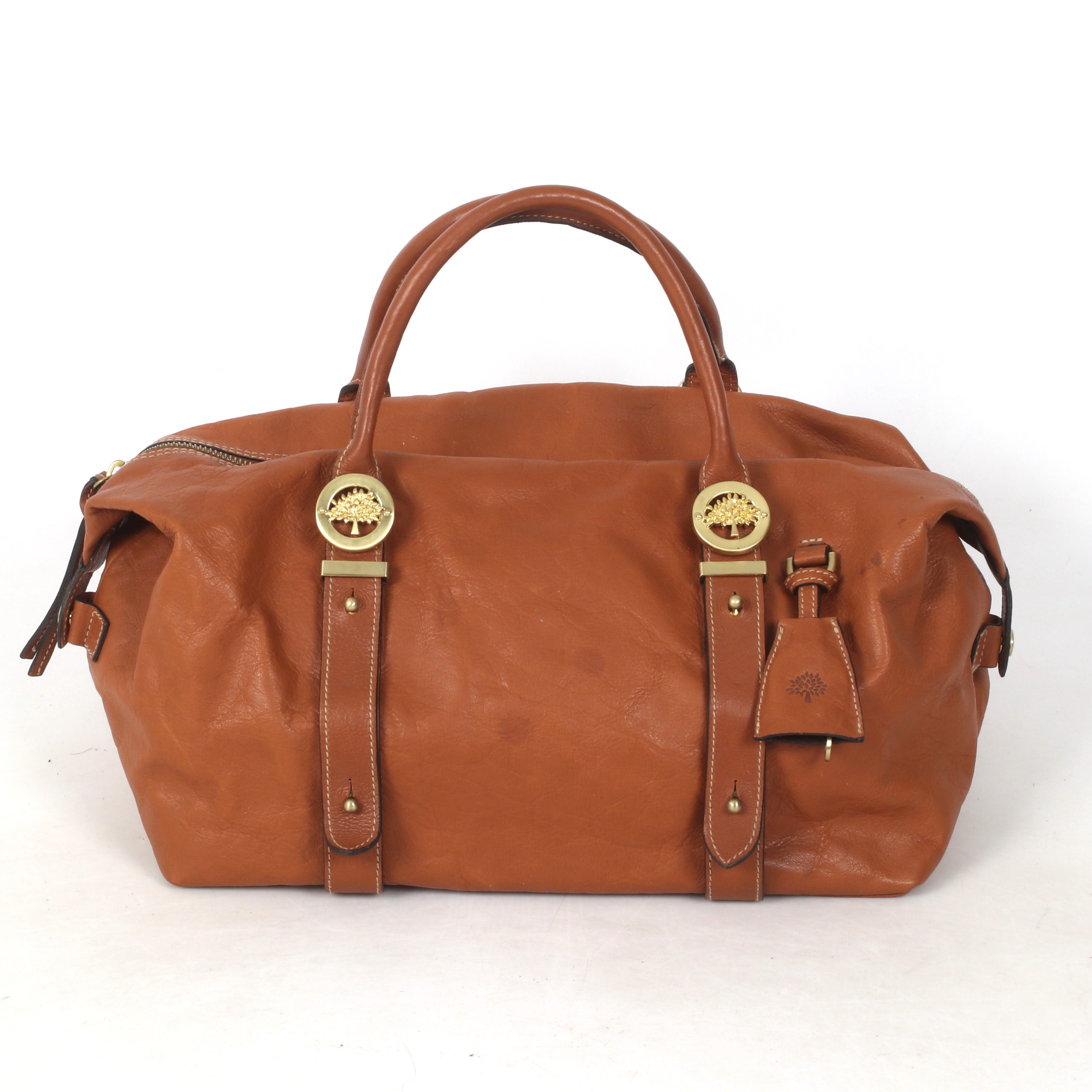 HANDVÄSKA, brunt läder, Mulberry, England, 2000-tal.