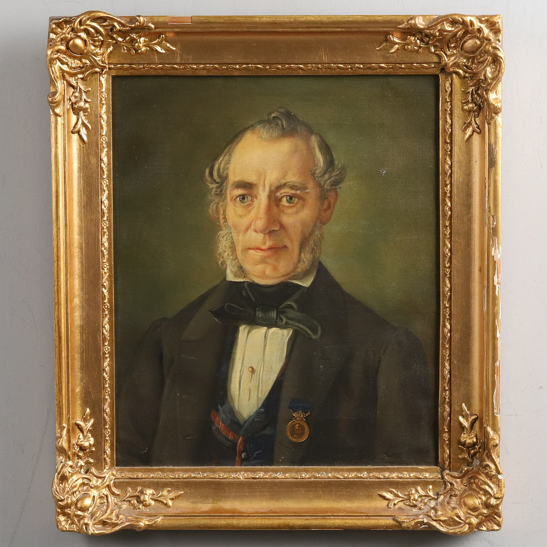 A.J. FÄGERPLAN. OLJA PÅ DUK, mansporträtt, signerad, daterad 1863.