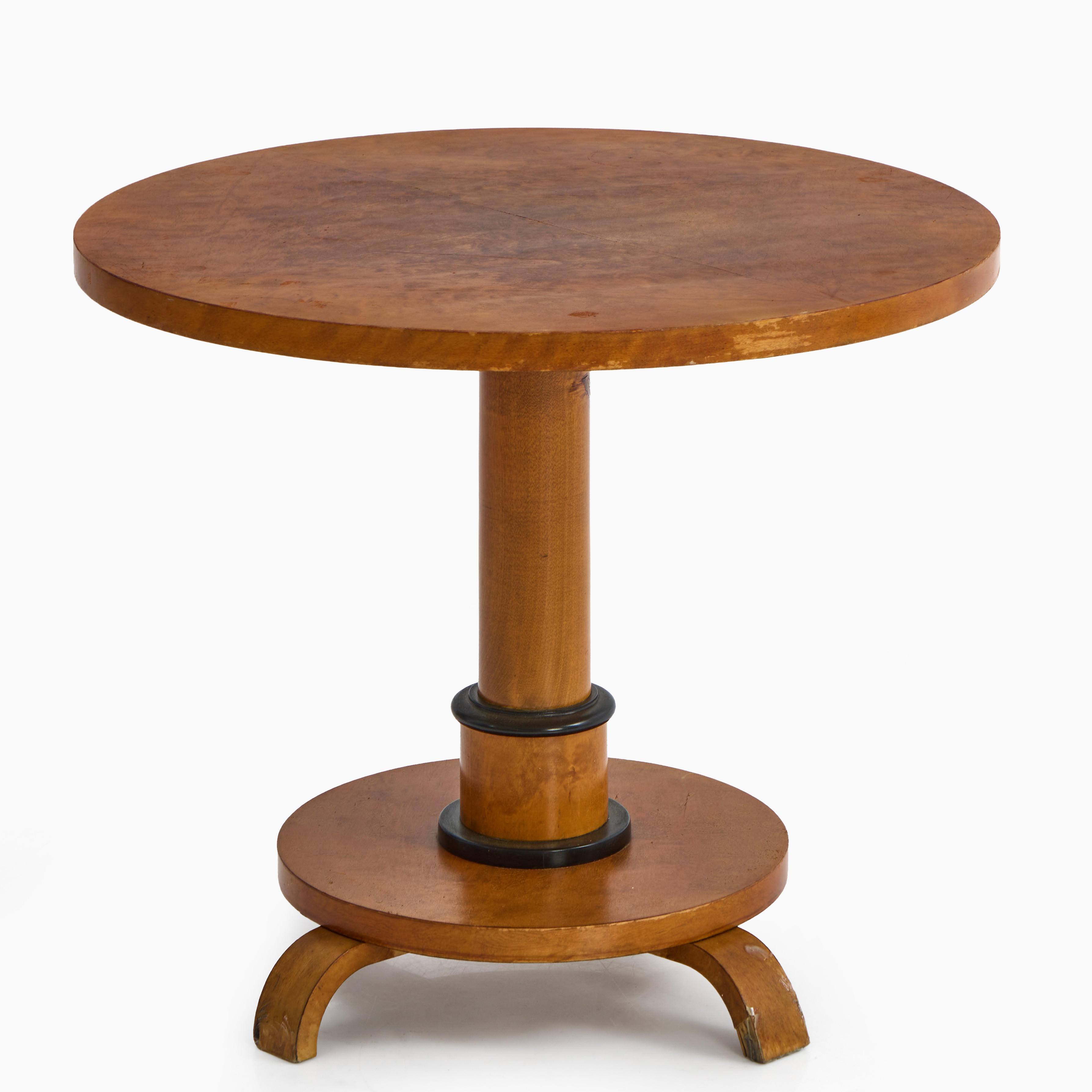 BORD, 1930-tal, Art Deco, pelarfot med svärtade detaljer, fanerad i björk.