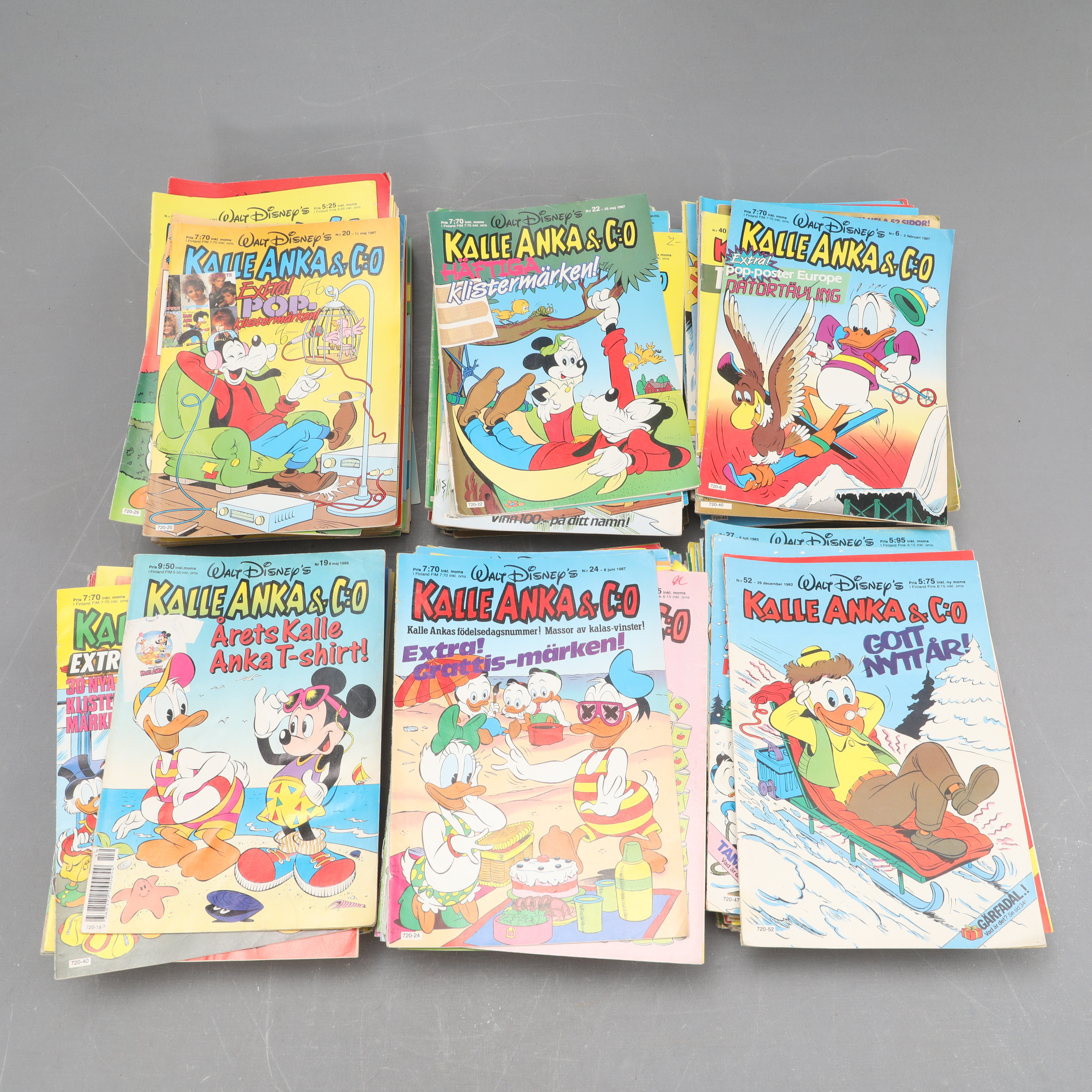 SERIETIDNINGAR, ca 200 stycken, Kalle Anka.