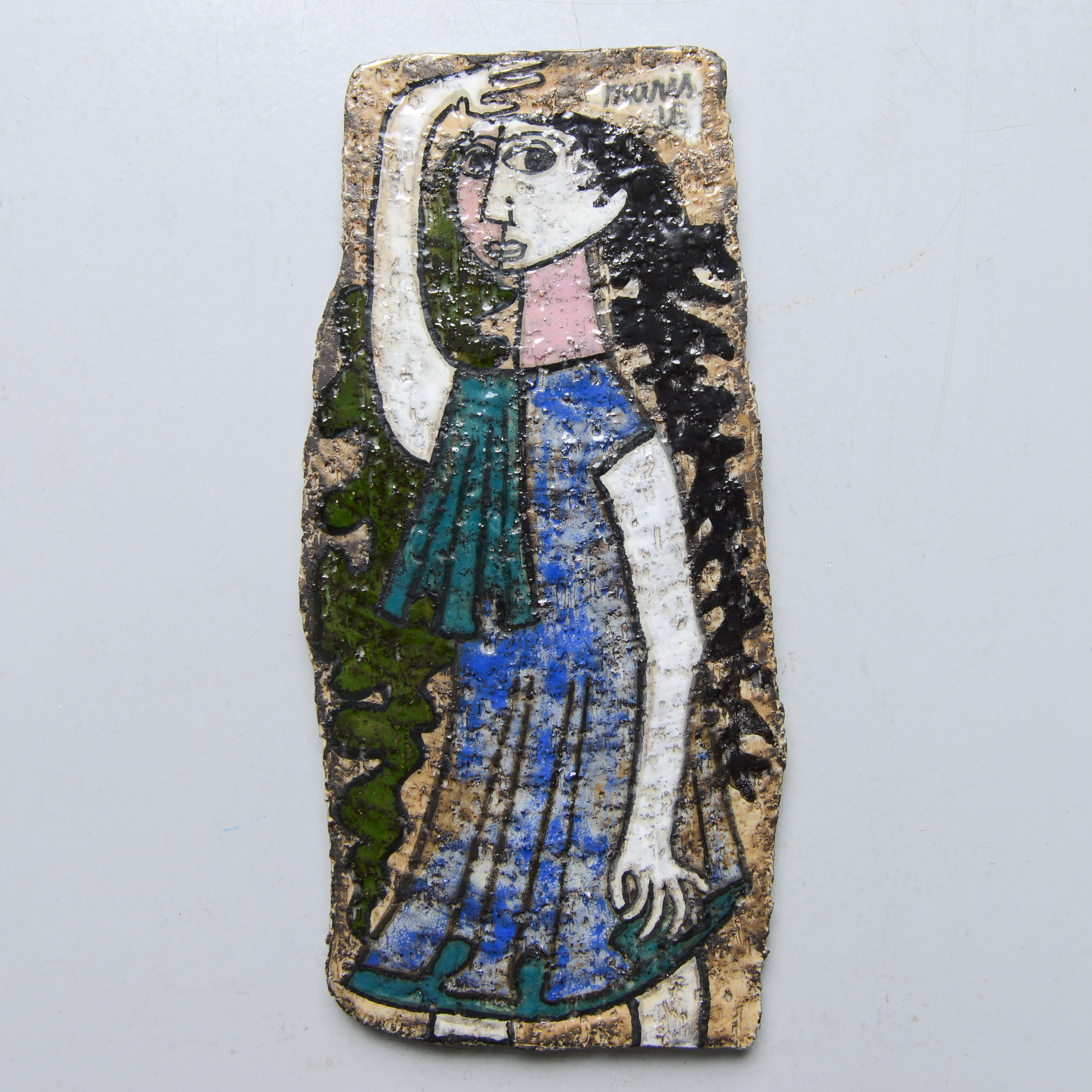 MARI SIMMULSON. Plakett, unikat, Upsala-Ekeby, signerad, 1950-tal.