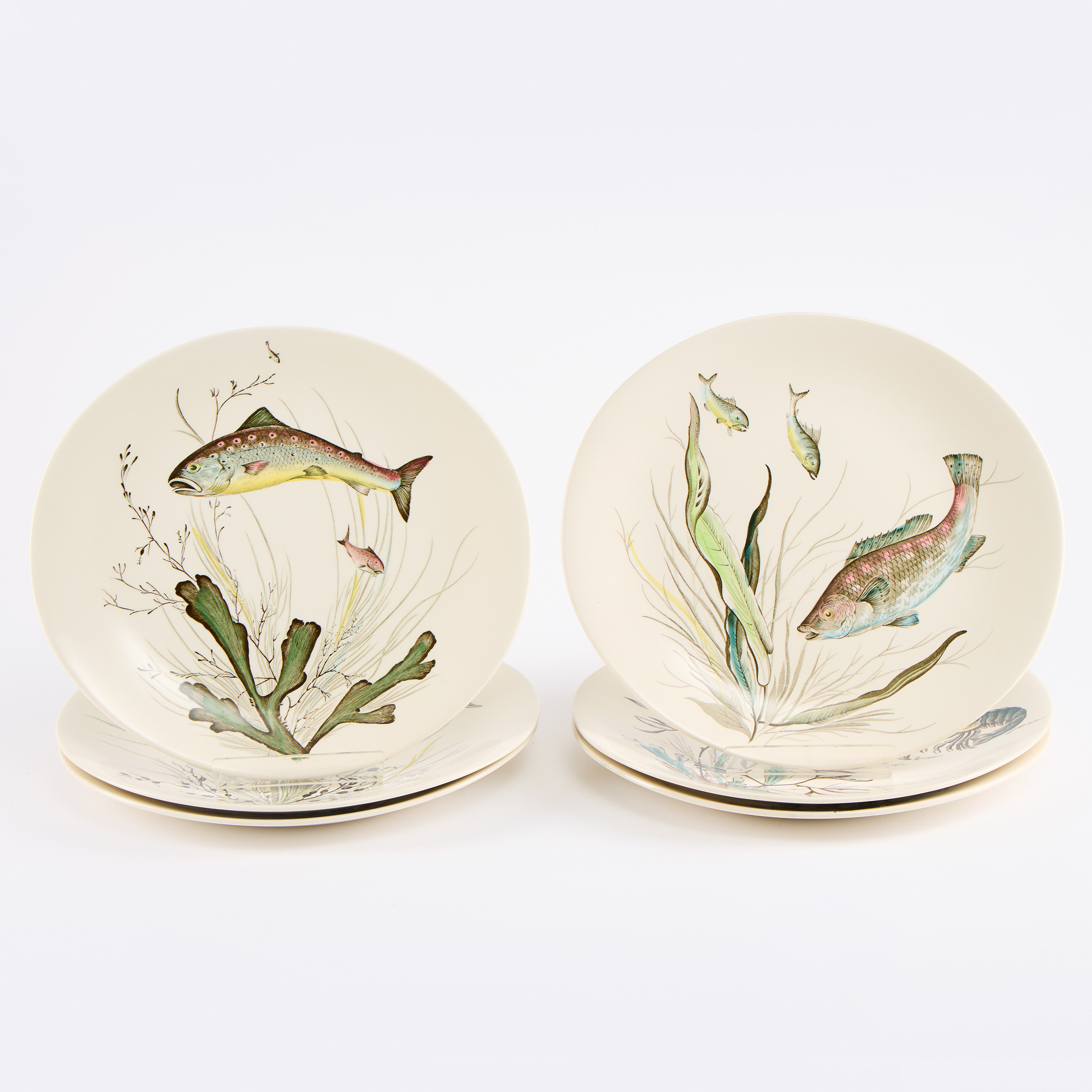 TALLRIKAR, 6 stycken, fiskmotiv, Johnson bros, 1900-tal.