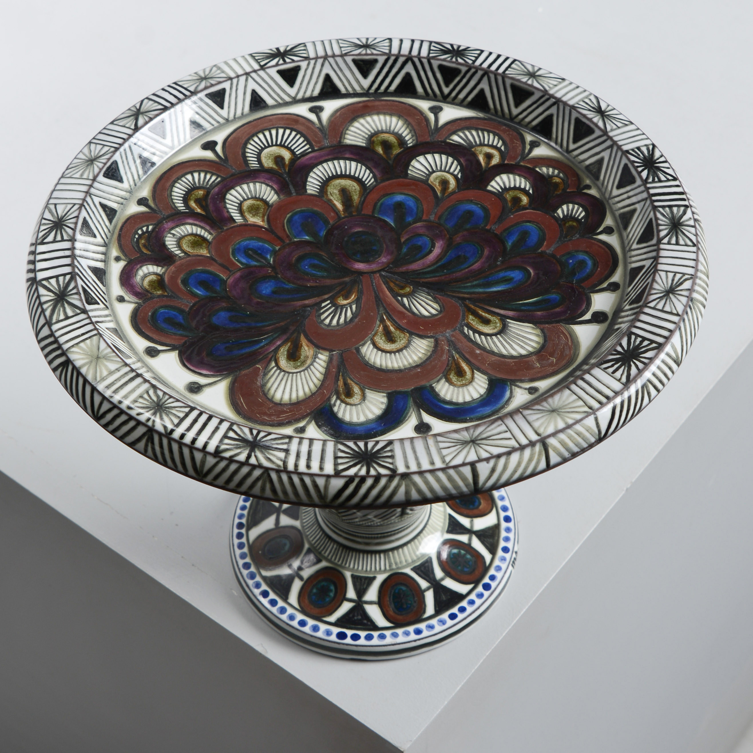 MARI SIMMULSON. Kakfat, unikat, Upsala-Ekeby, signerad, troligen 1960-tal.