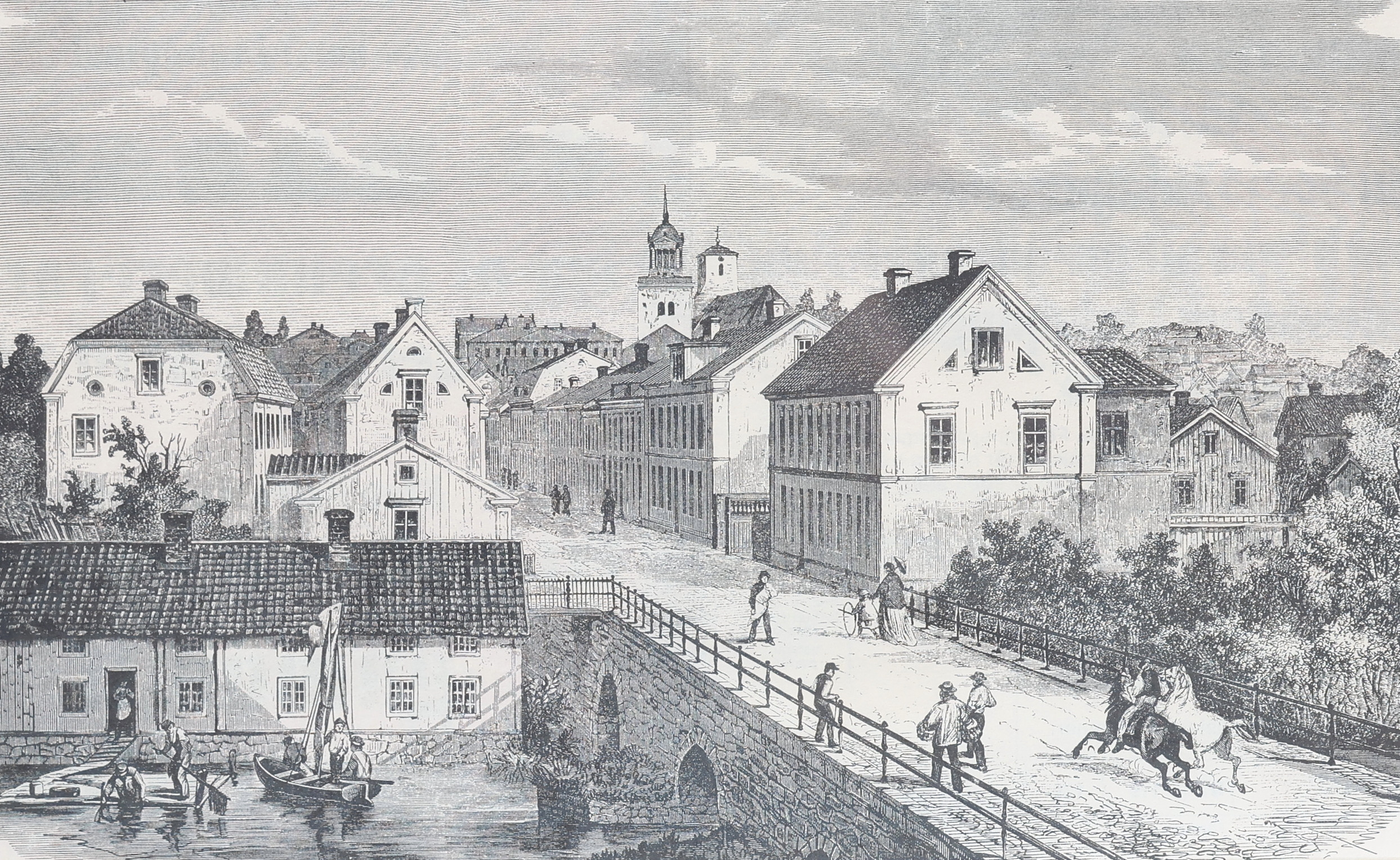 Grafiskt blad, "Utsigt af Linköping från Stångebro".