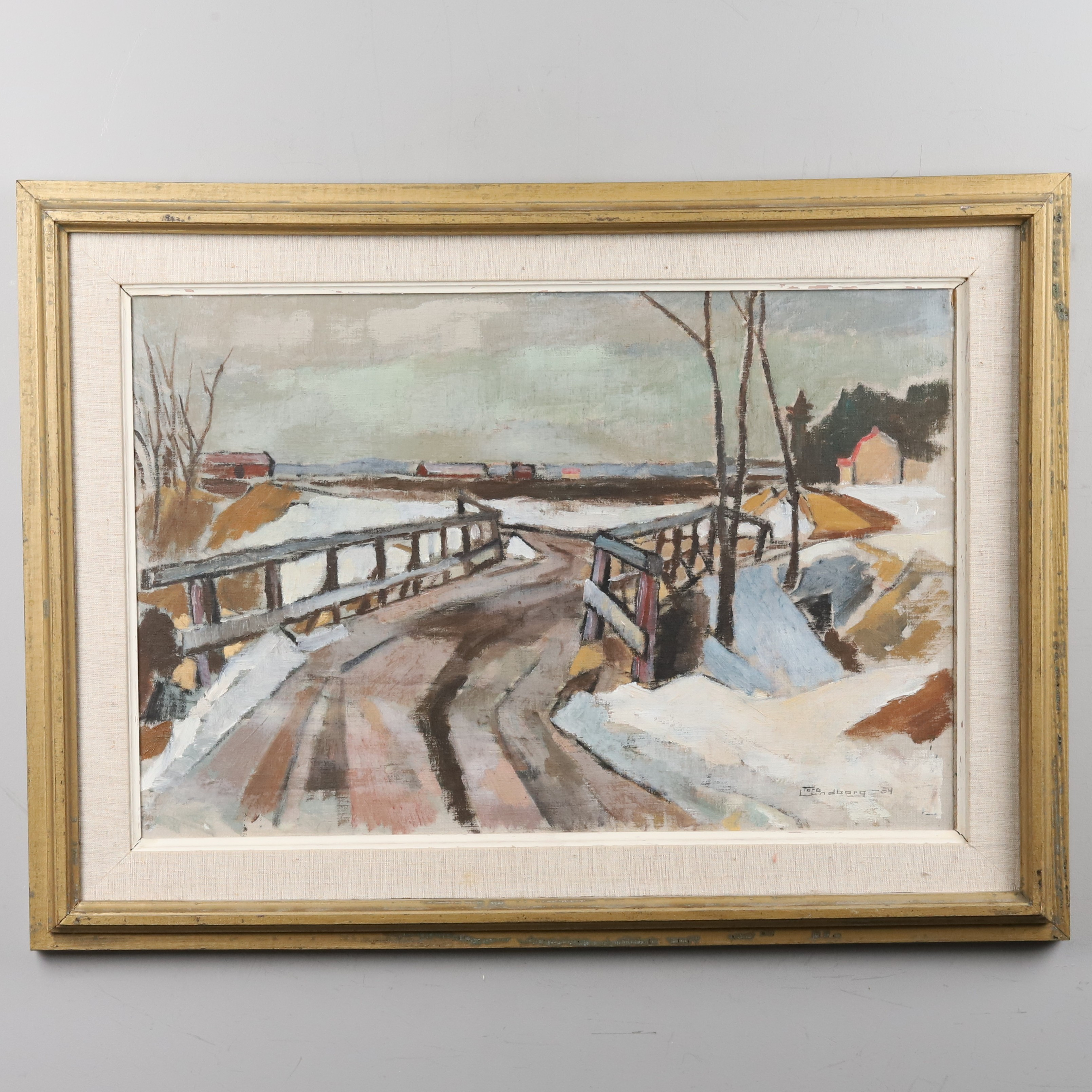 TORE LUNDBORG. OLJA PÅ PANNÅ, "Övergång", signerad, 1954.