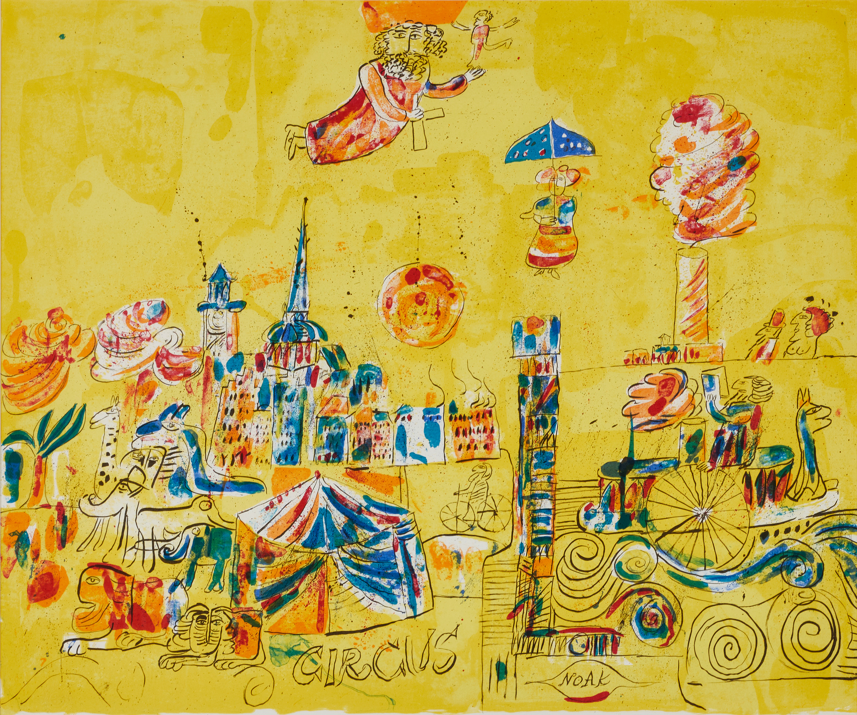 MADELEINE PYK (FÖDD 1934). Cirkus, signerad och numrerad 23/100, färglitografi.