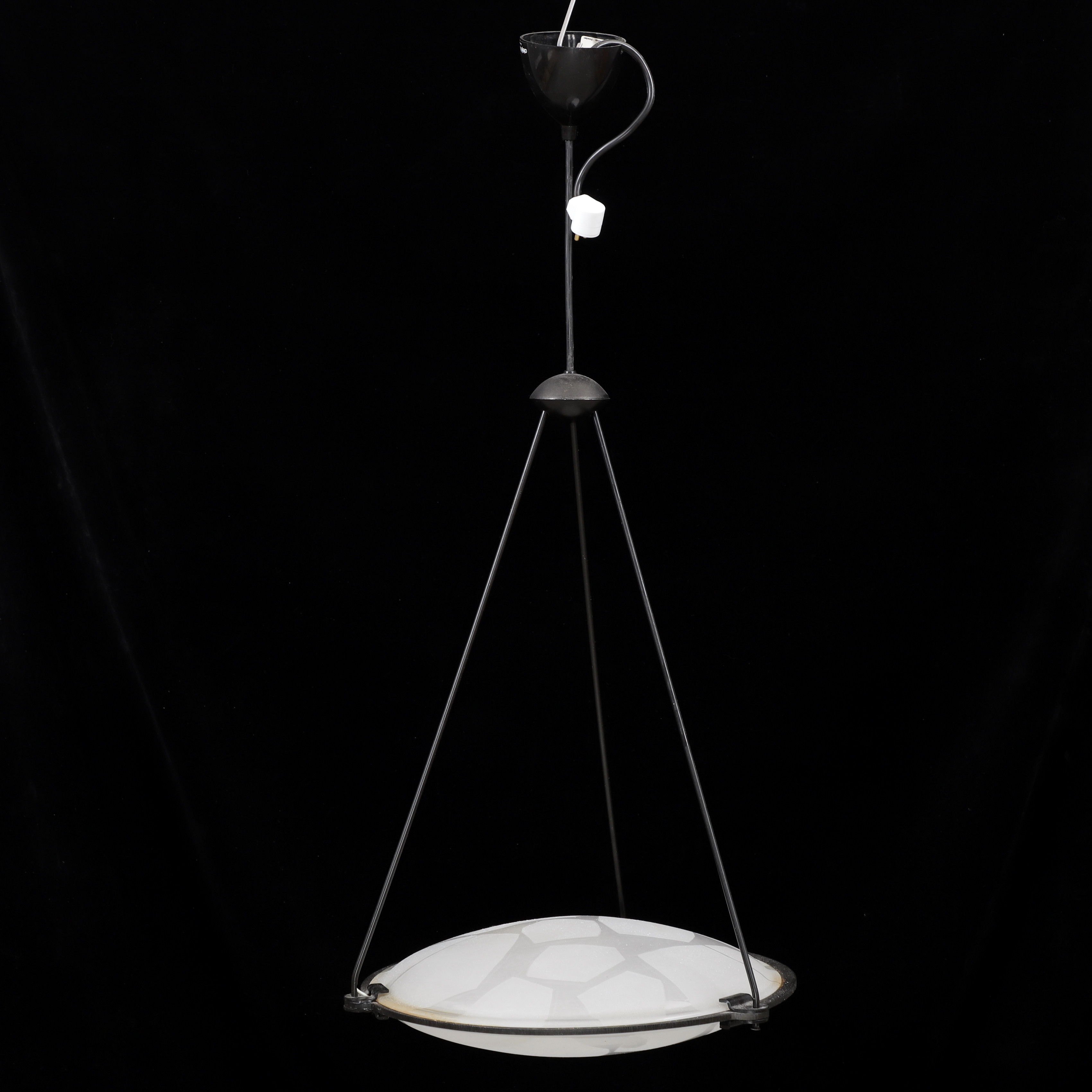 KARIN TYREFORS. Taklampa, glas/smide, "Ufo", Ateljé Lyktan, 1900/2000-tal.