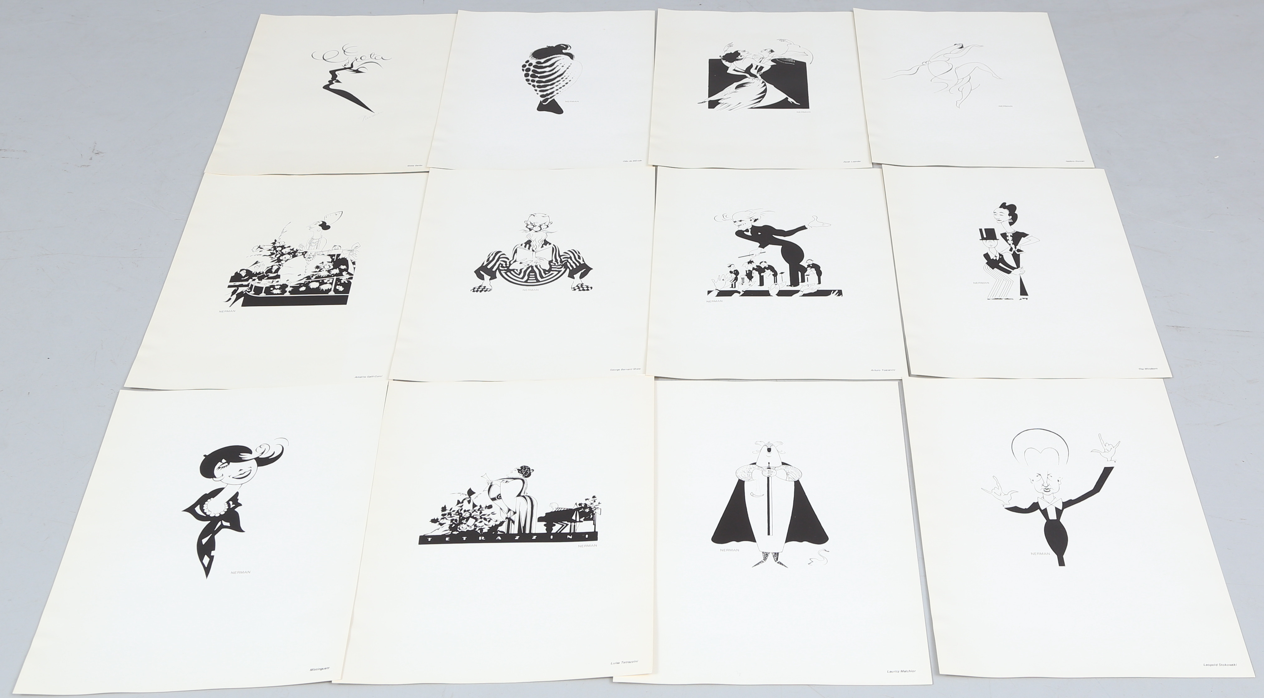 EINAR NERMAN. tryck, 12 st, i mapp, "12 stjärnor", varav en signerad.