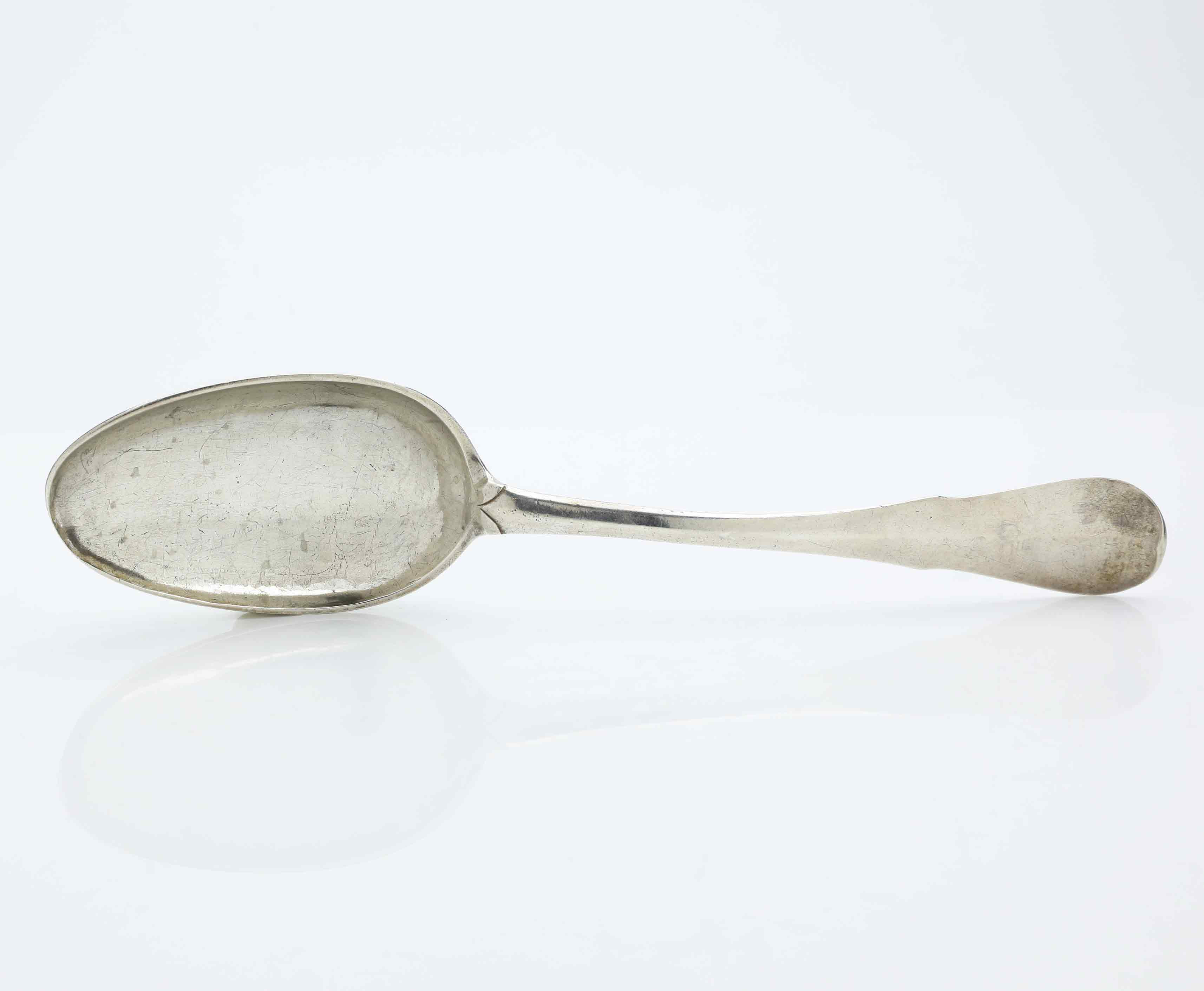 SKED MED FIOLSKAFT, silver, möjligen Visby, 1700-tal.