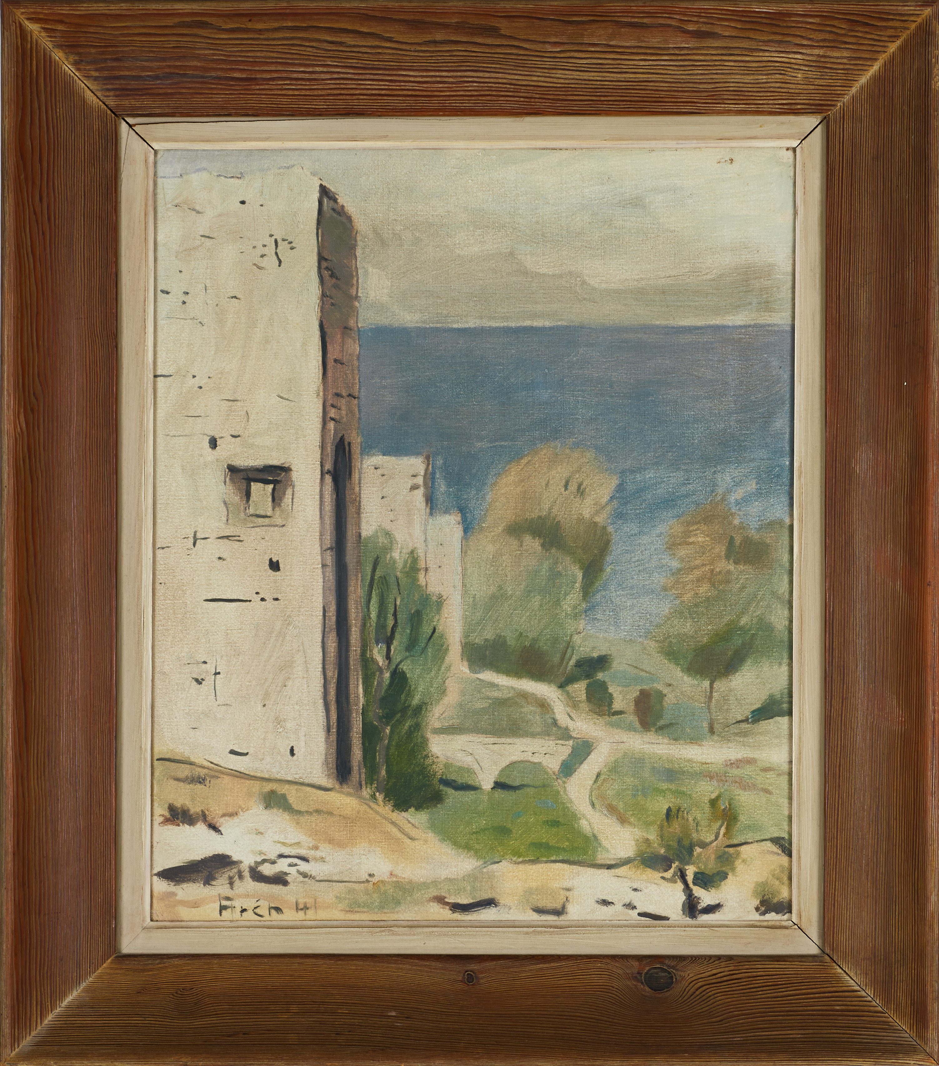 OLOF ARÉN (1918–2003). Motiv från Visby (Gotland), signerad och daterad 41, olja på duk.