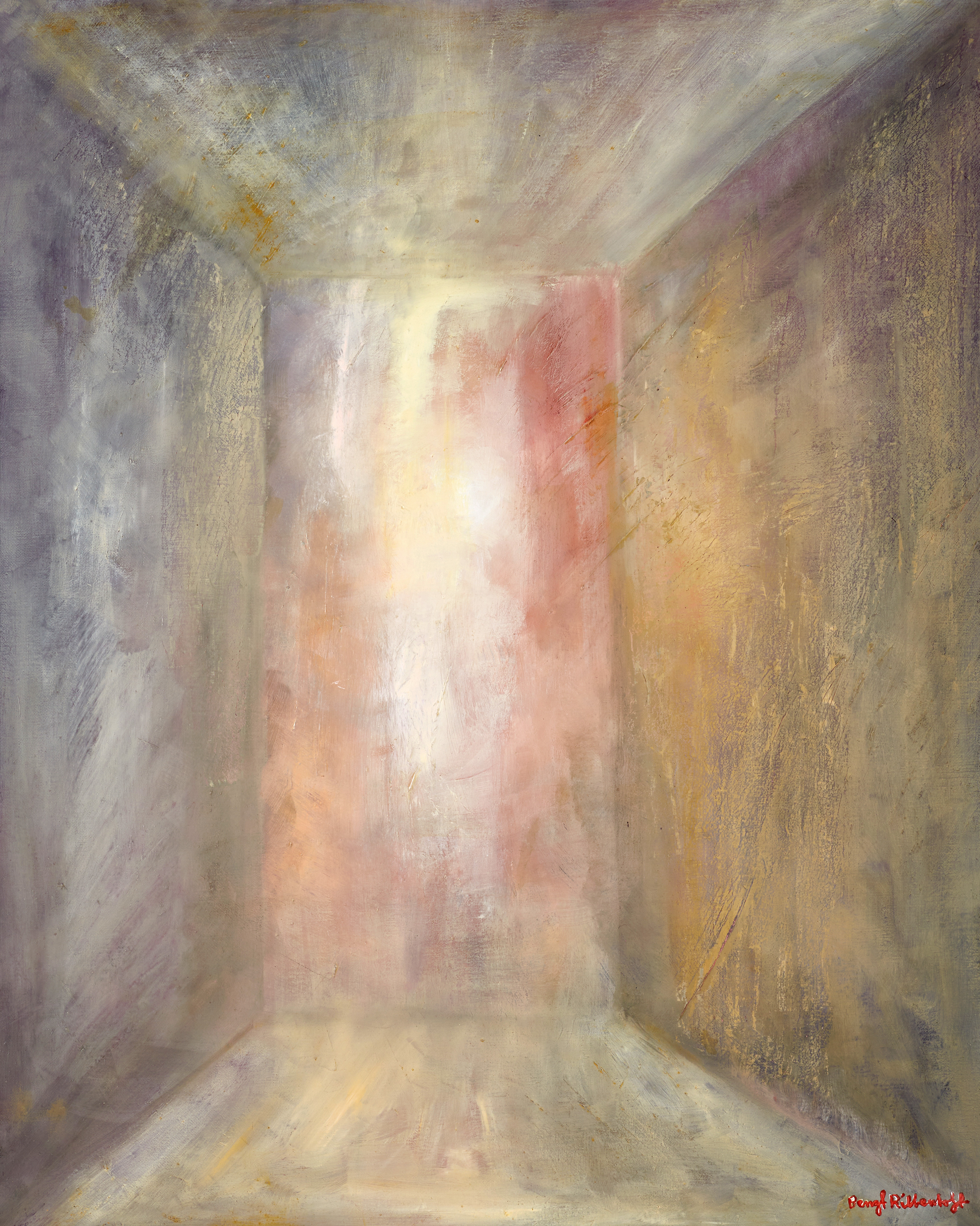 BENGT RIBBENTOFT (1943-2020). Ljuset i tunneln, signerad, olja på duk.