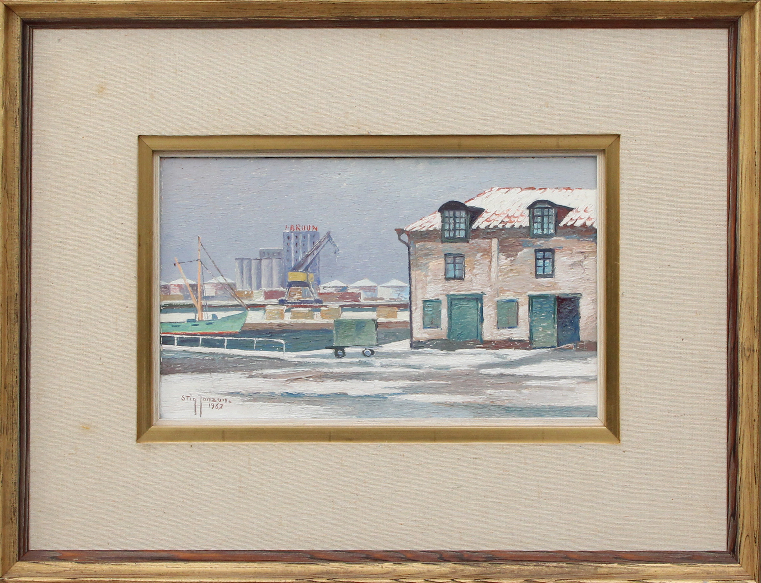STIG JONZON. OLJA, på pannå, signerad, 1962.
