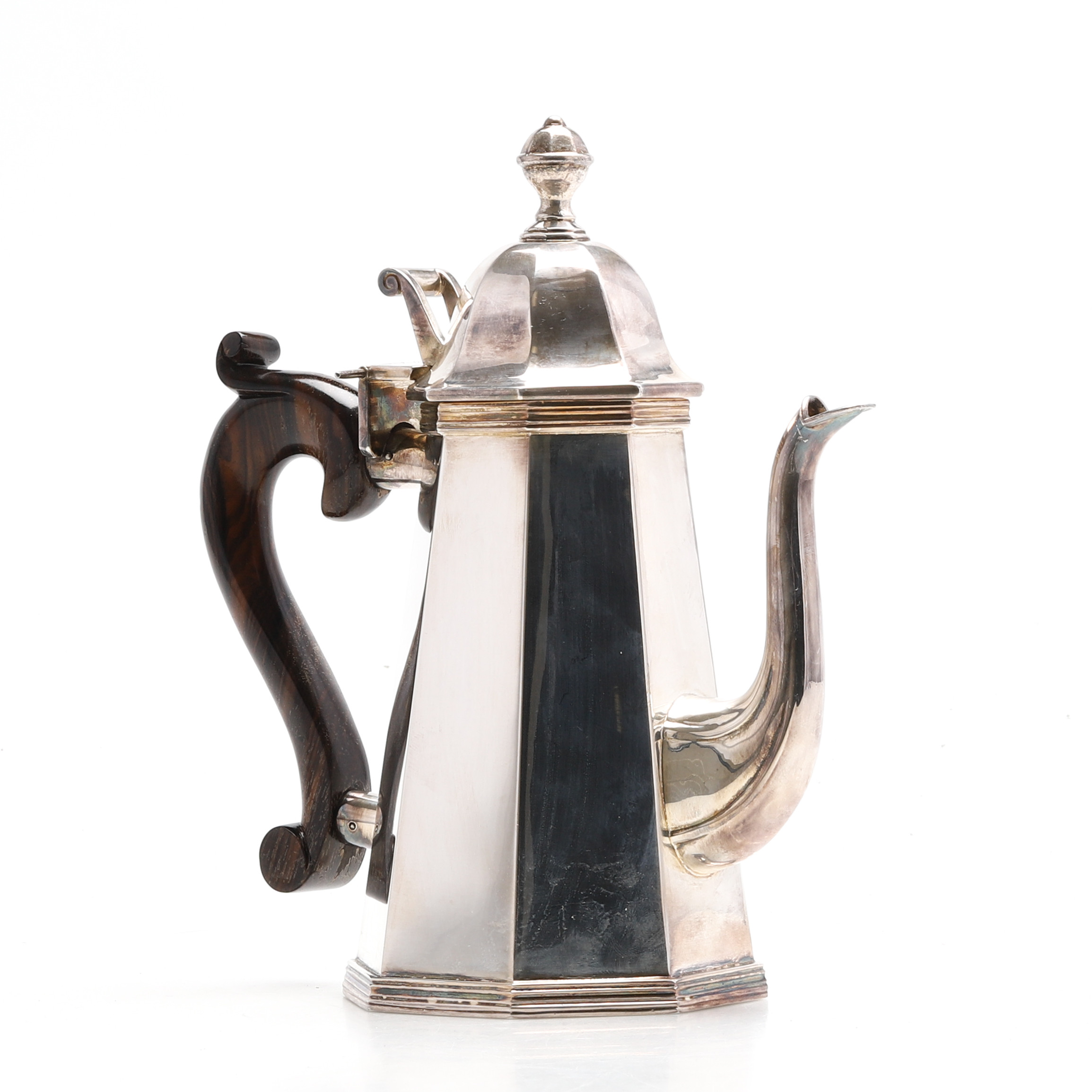 FRATELLI CACCHIONE, kaffekanna, silver 925. Milano, Italien. Svenska importstämplar, Vikt ca 882 gram.