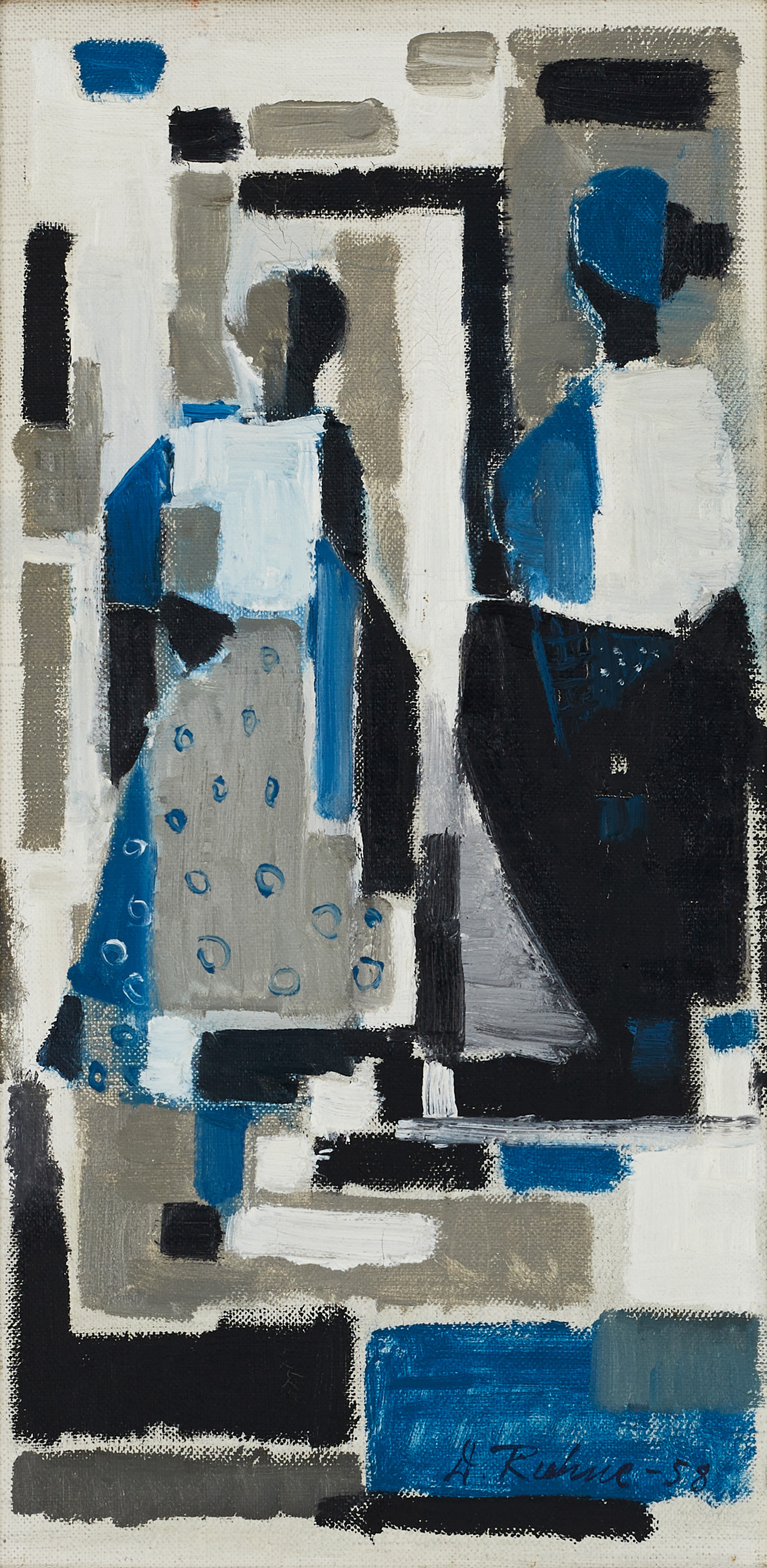 DOROTHY RUHNE SEMPINSKI (1908-1973). Två kvinnor, signerad och daterad -58, olja på duk.