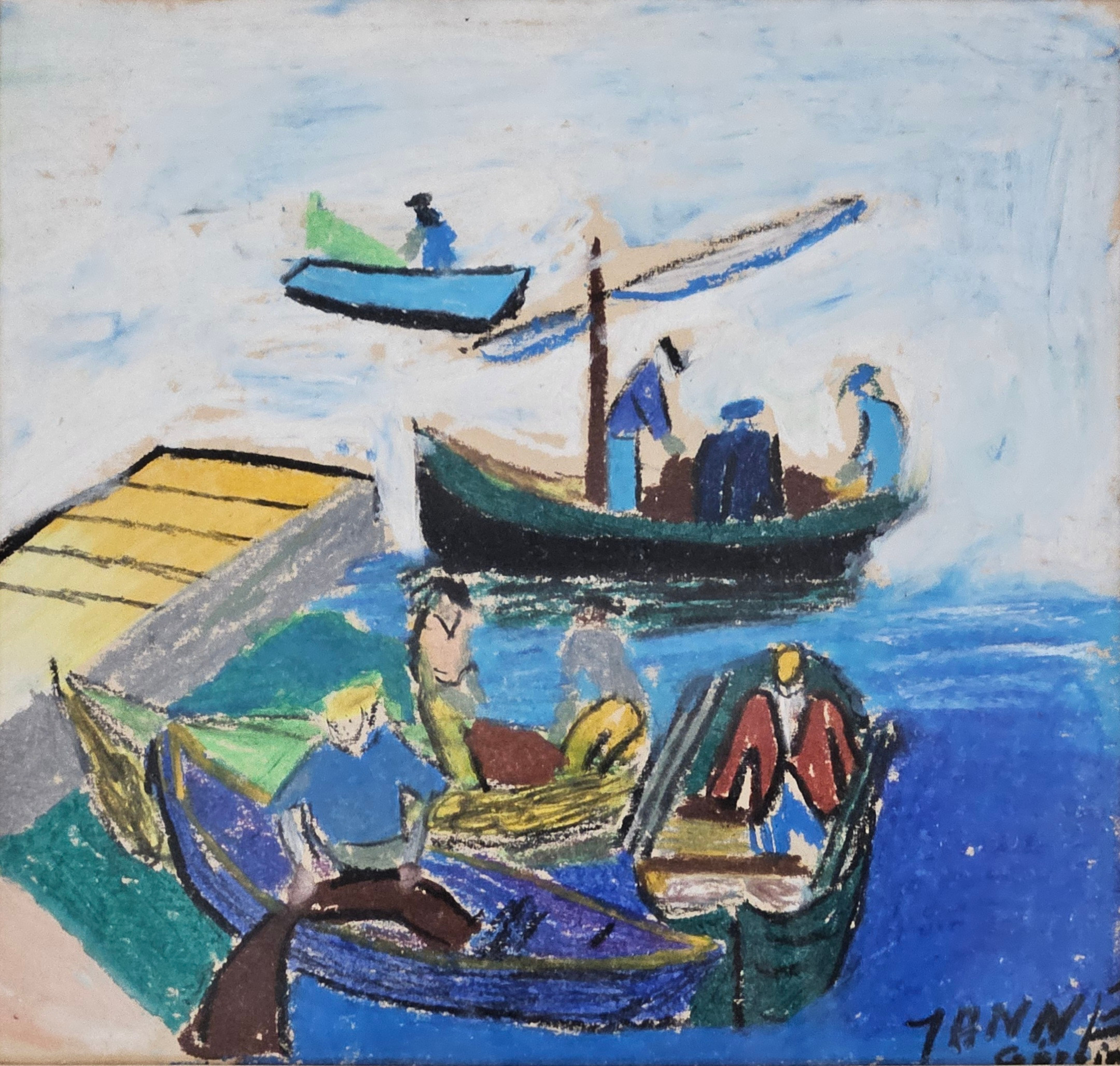 OIDENTIFIERAD KONSTNÄR. Pastell, otydligt signerad.