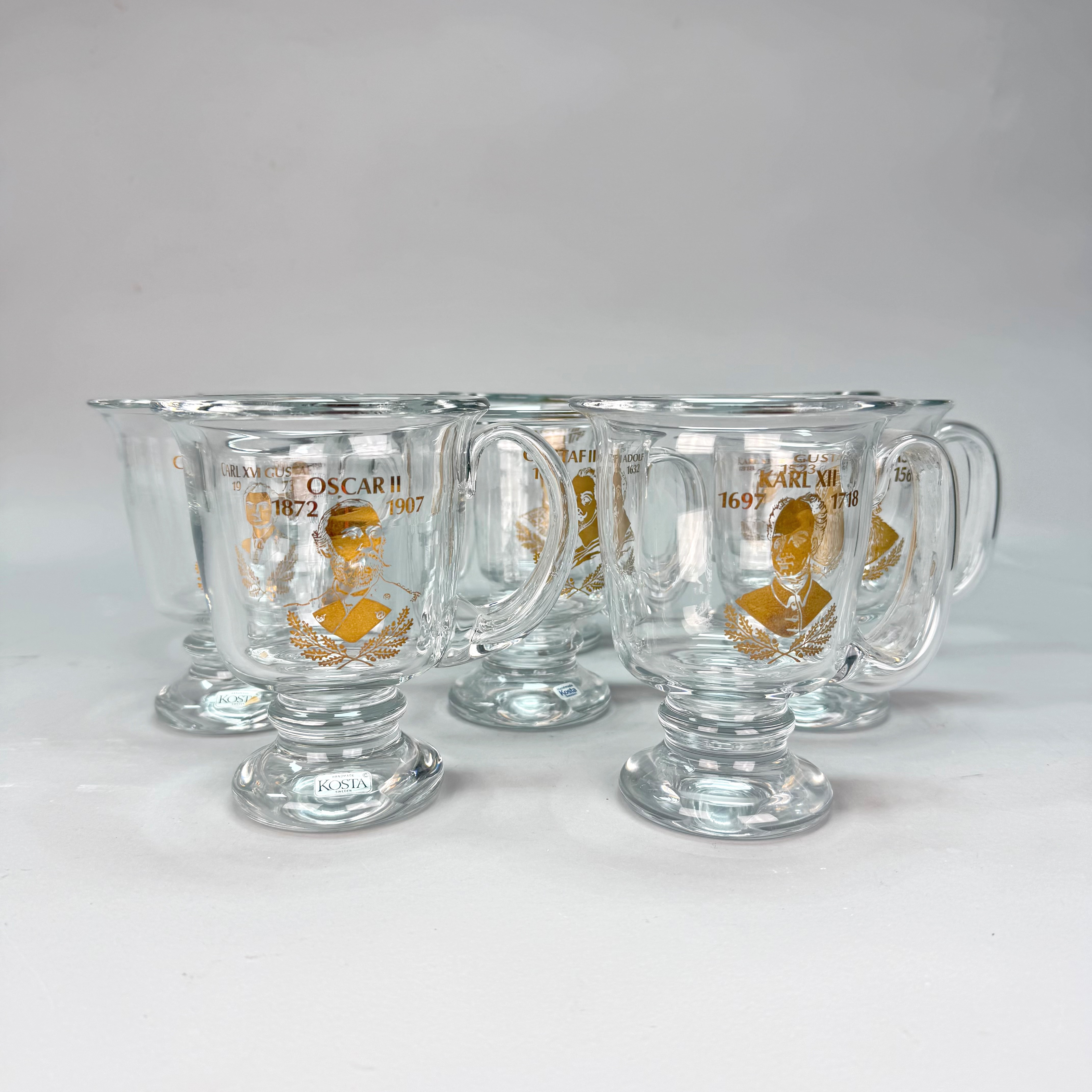 SEJDLAR -10 st Svenska Kungar, KOSTA,1900-talets andra hälft.