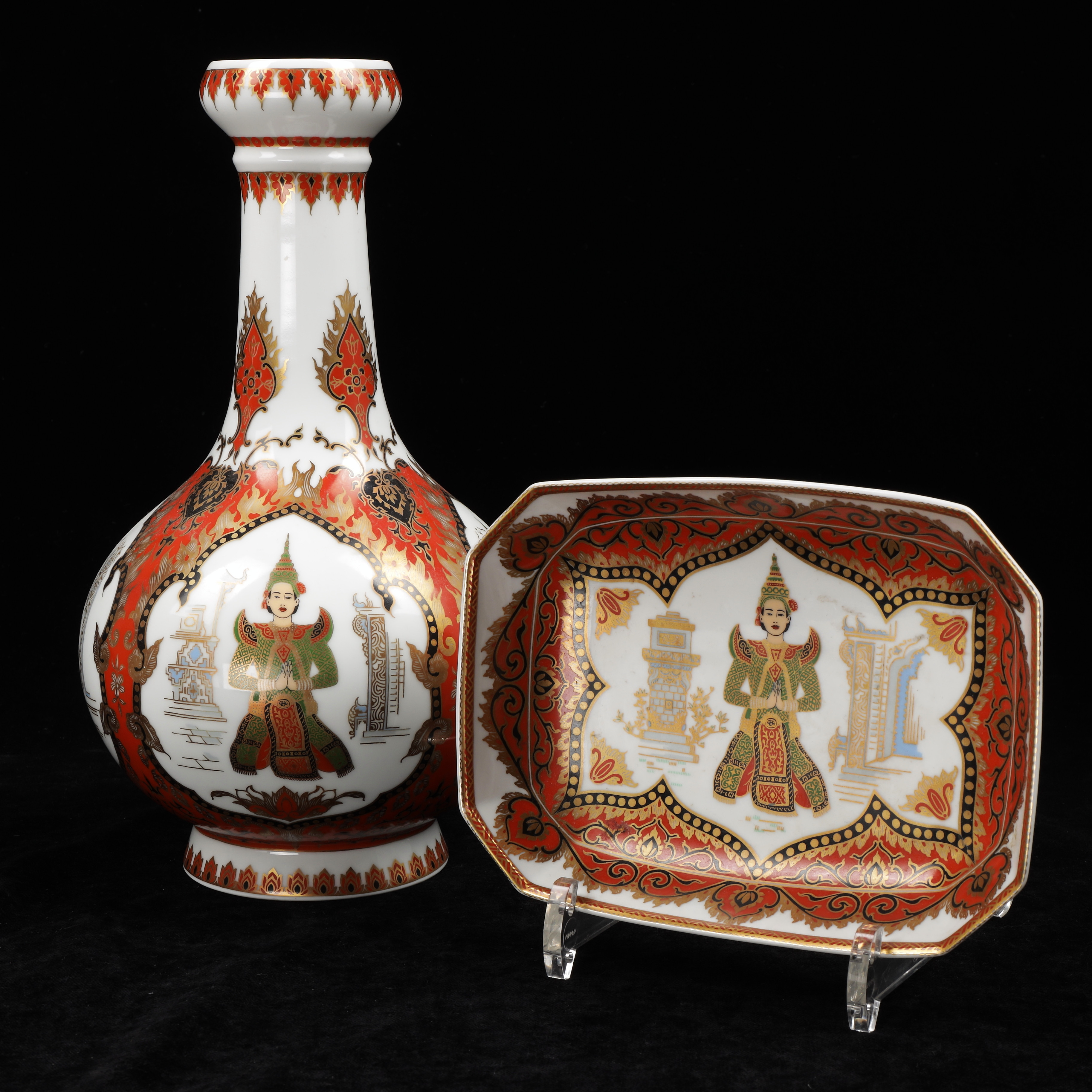 VAS OCH FAT, porslin, "Siam", Kaiser, Tyskland, 1900-talets andra hälft.