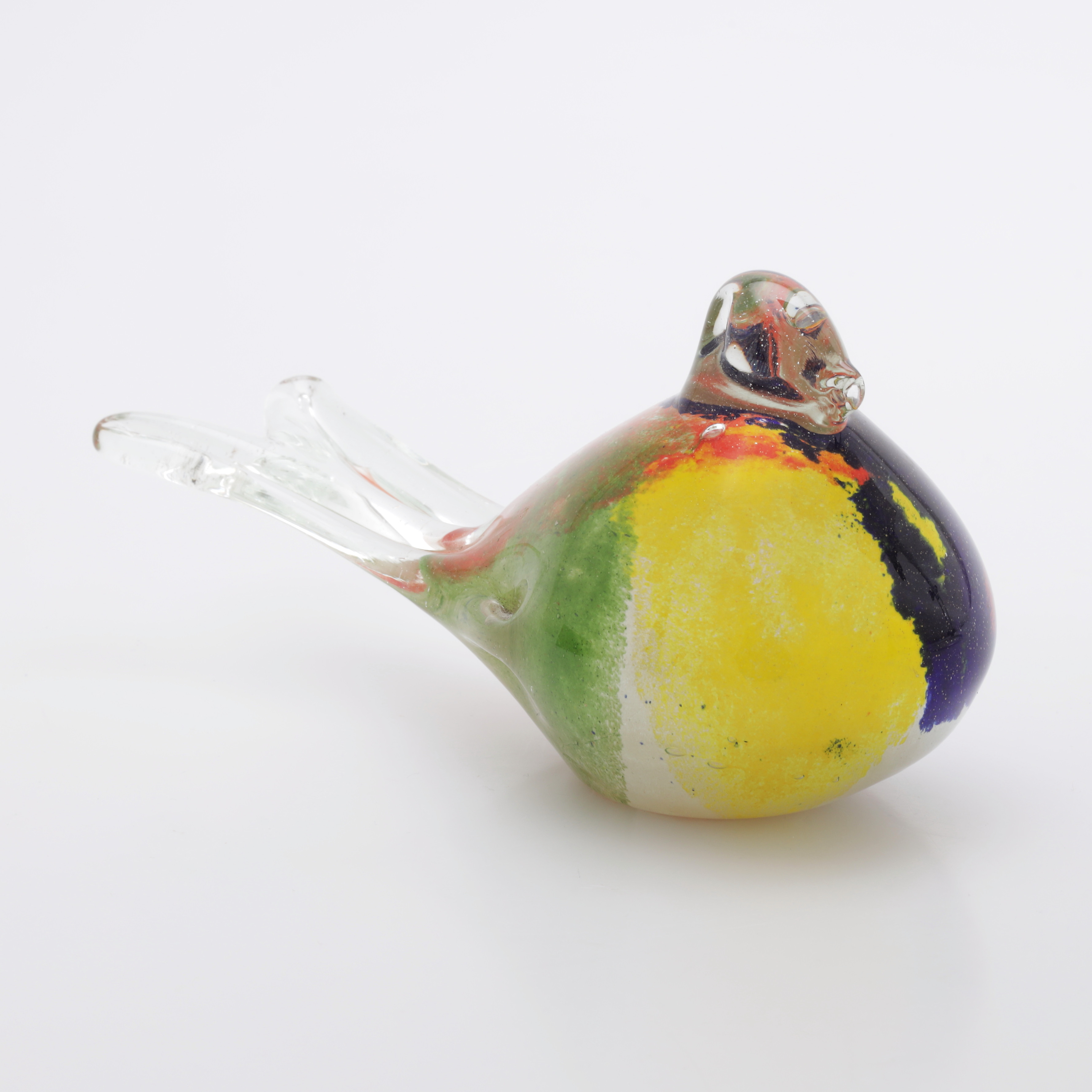 FIGURIN, fågel, glas, Murano, Italien, 1900-talets andra hälft.