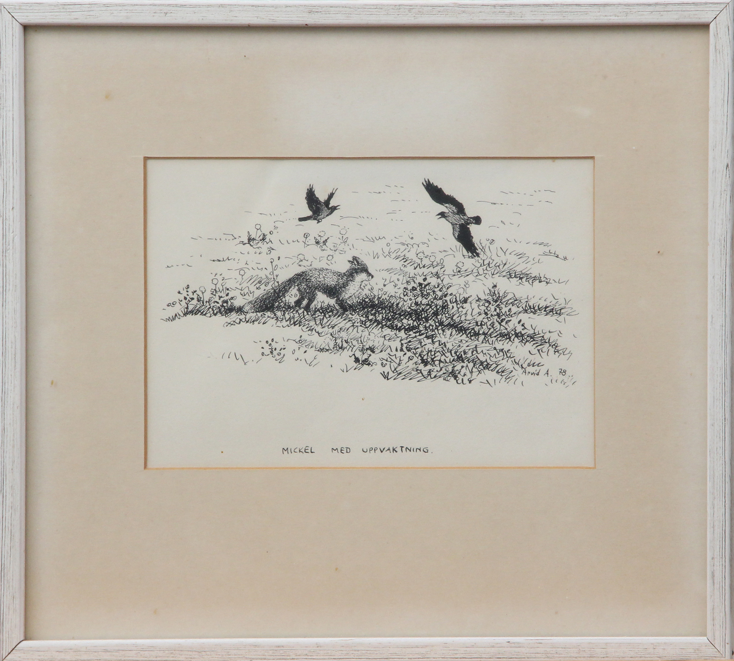ARVID ANDERSSON. TUSCHTECKNING, signerad, 1978.