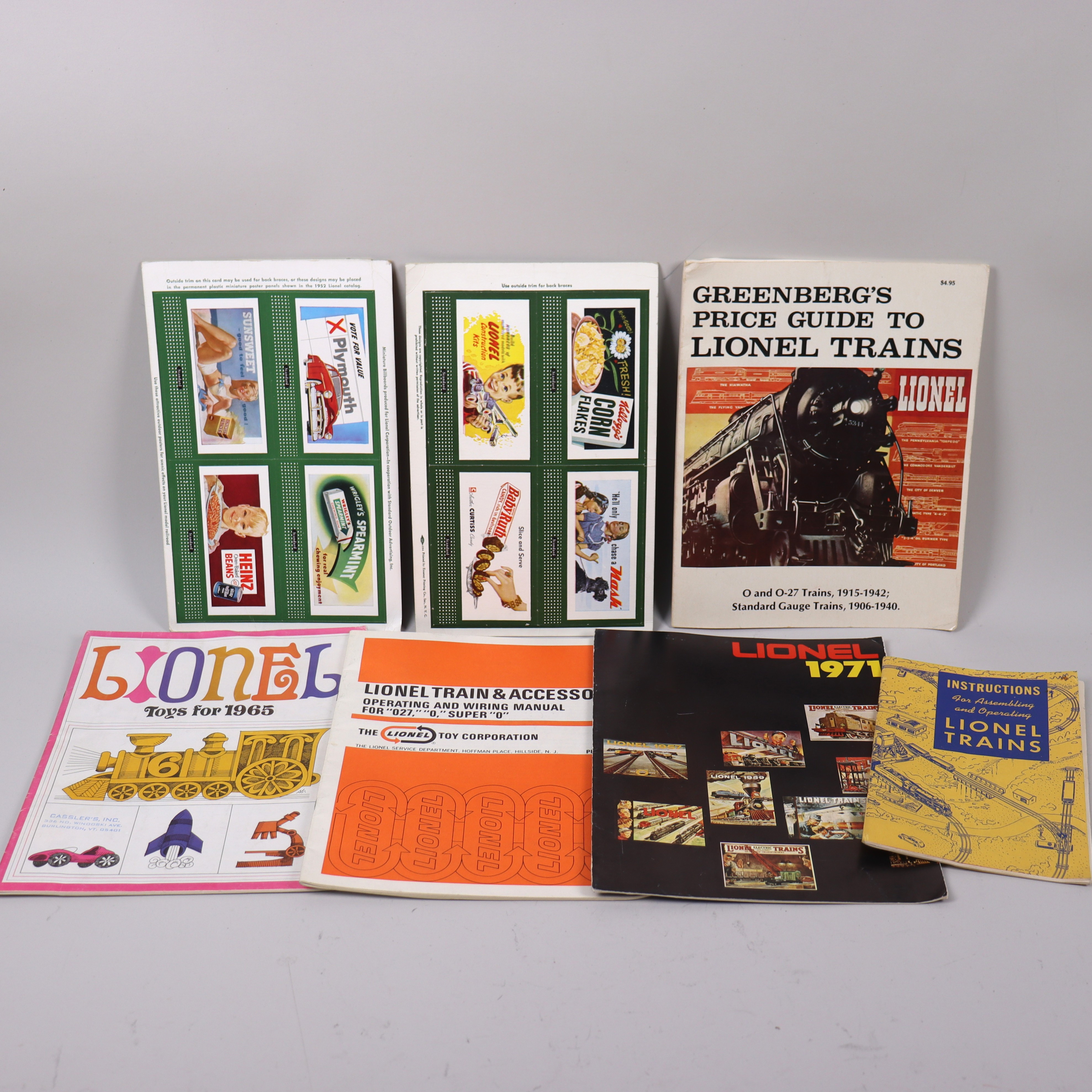 LIONEL, USA, broschyrer och vagnsreklam, 7 delar.