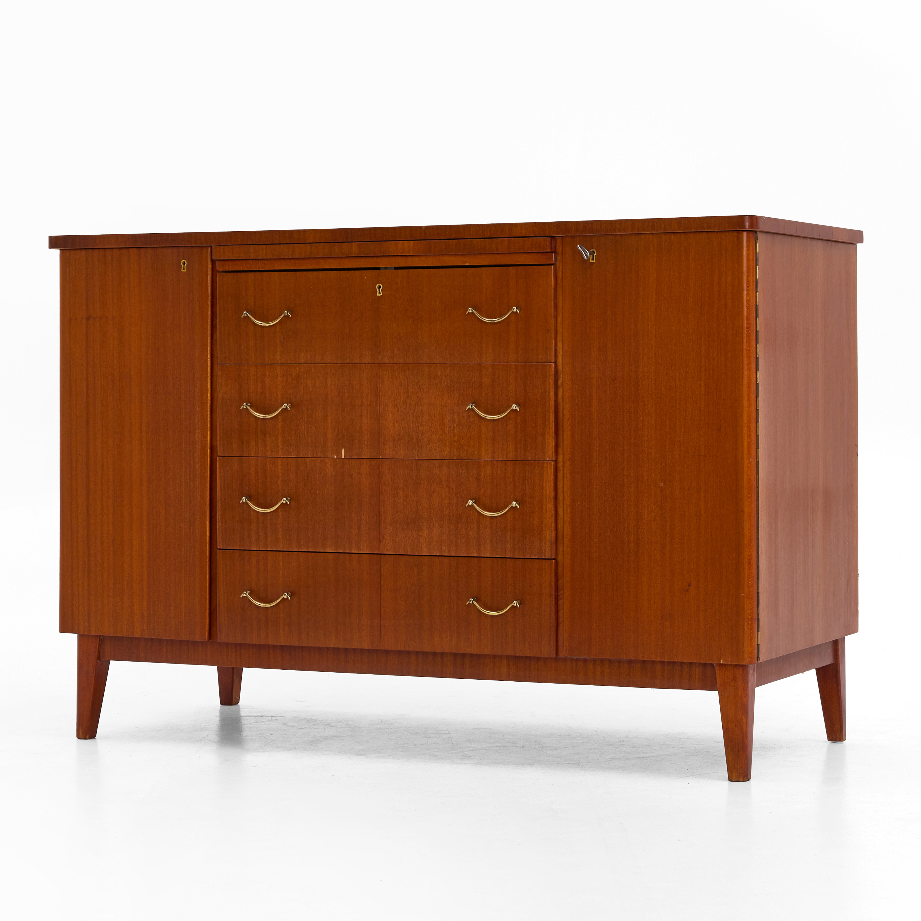 SKÄNK, mahogny, 1940/50-tal, med utdragsskiva. Swedish Modern.