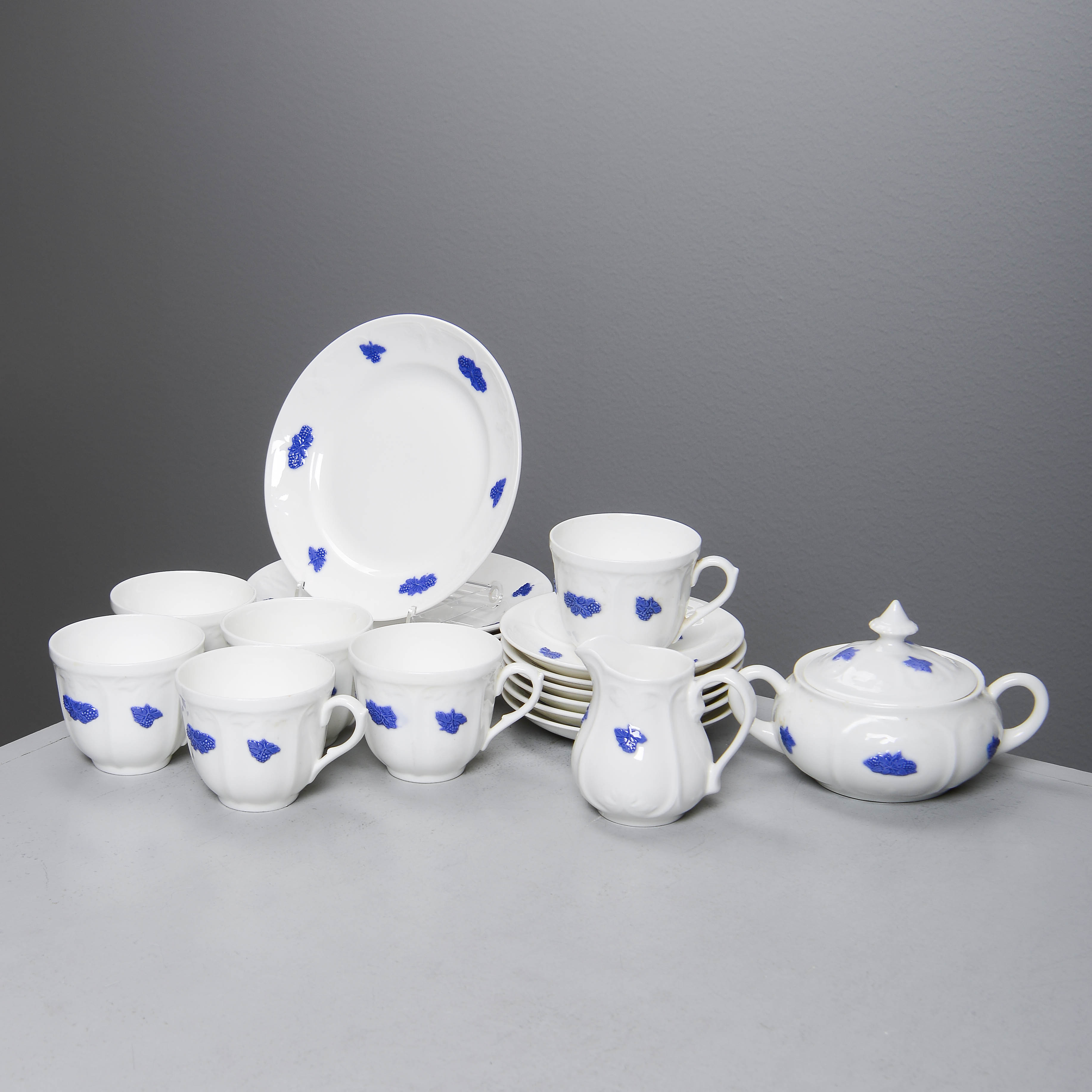 KAFFESERVISDELAR för 6 personer, "Blå Blom", Gustavsberg.