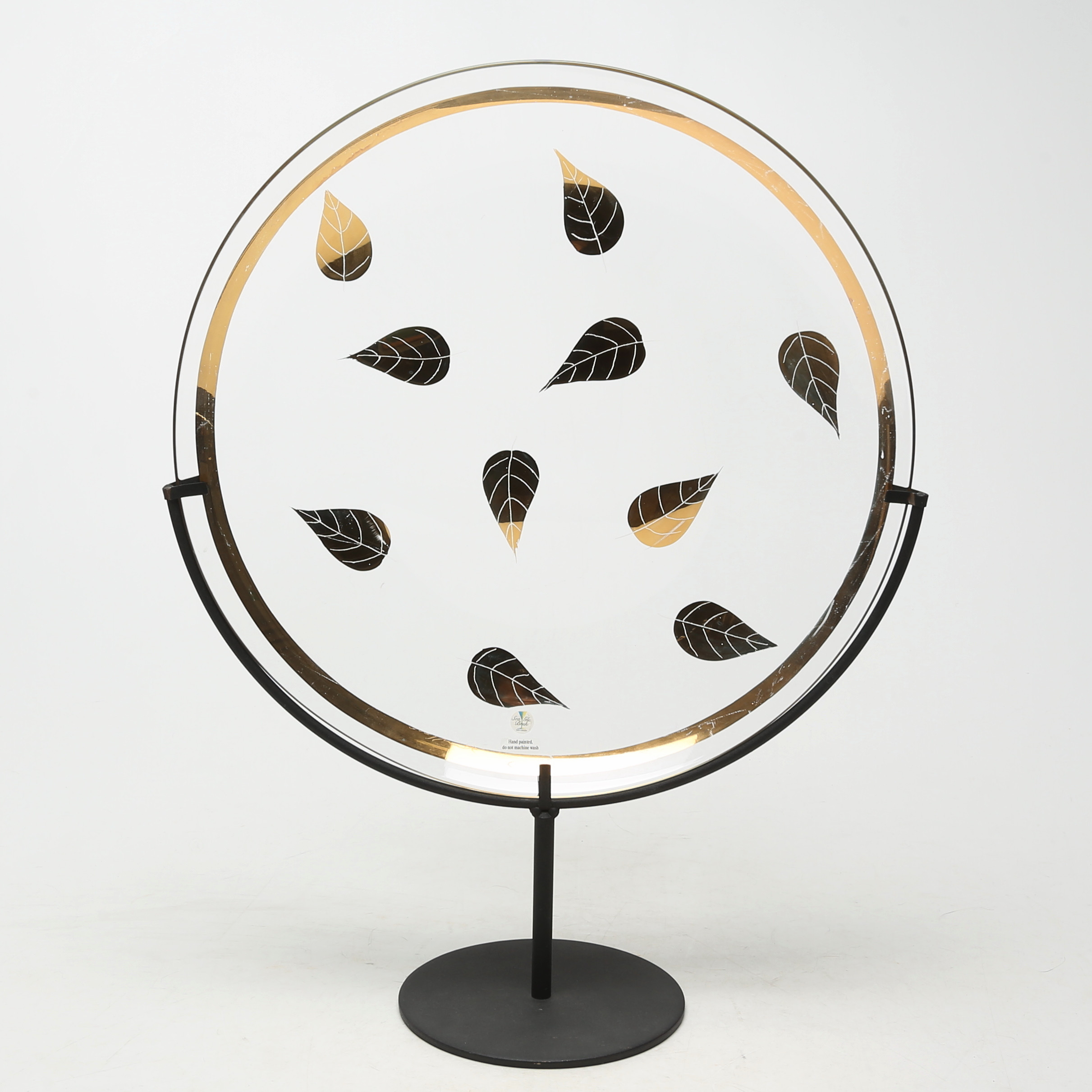 RENATE STOCK. KONSTGLASFAT, i metallstativ, Sea, signerat.